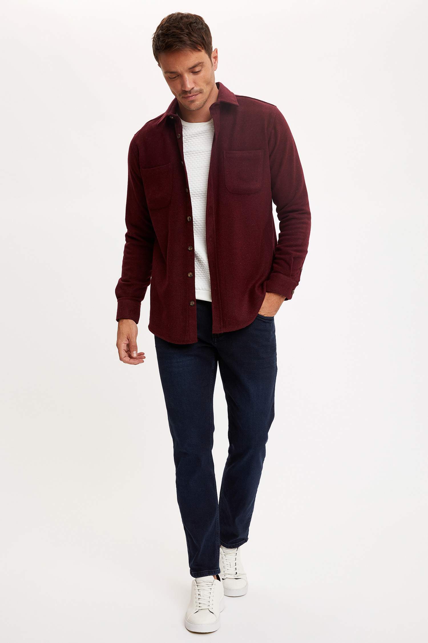 Modern Fit Uzun Kollu Oduncu Gömlek Ceket