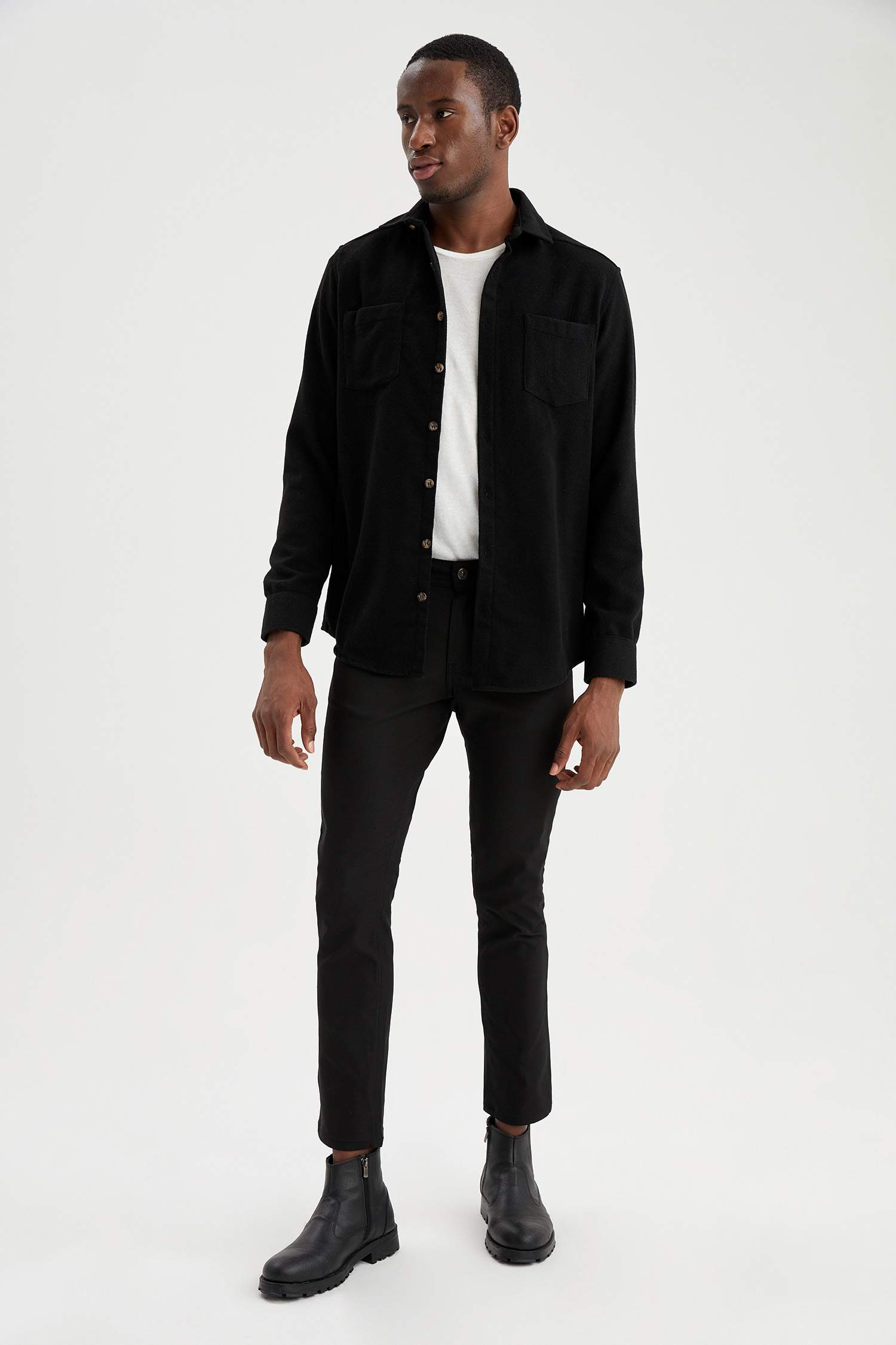 Modern Fit Uzun Kollu Oduncu Gömlek Ceket
