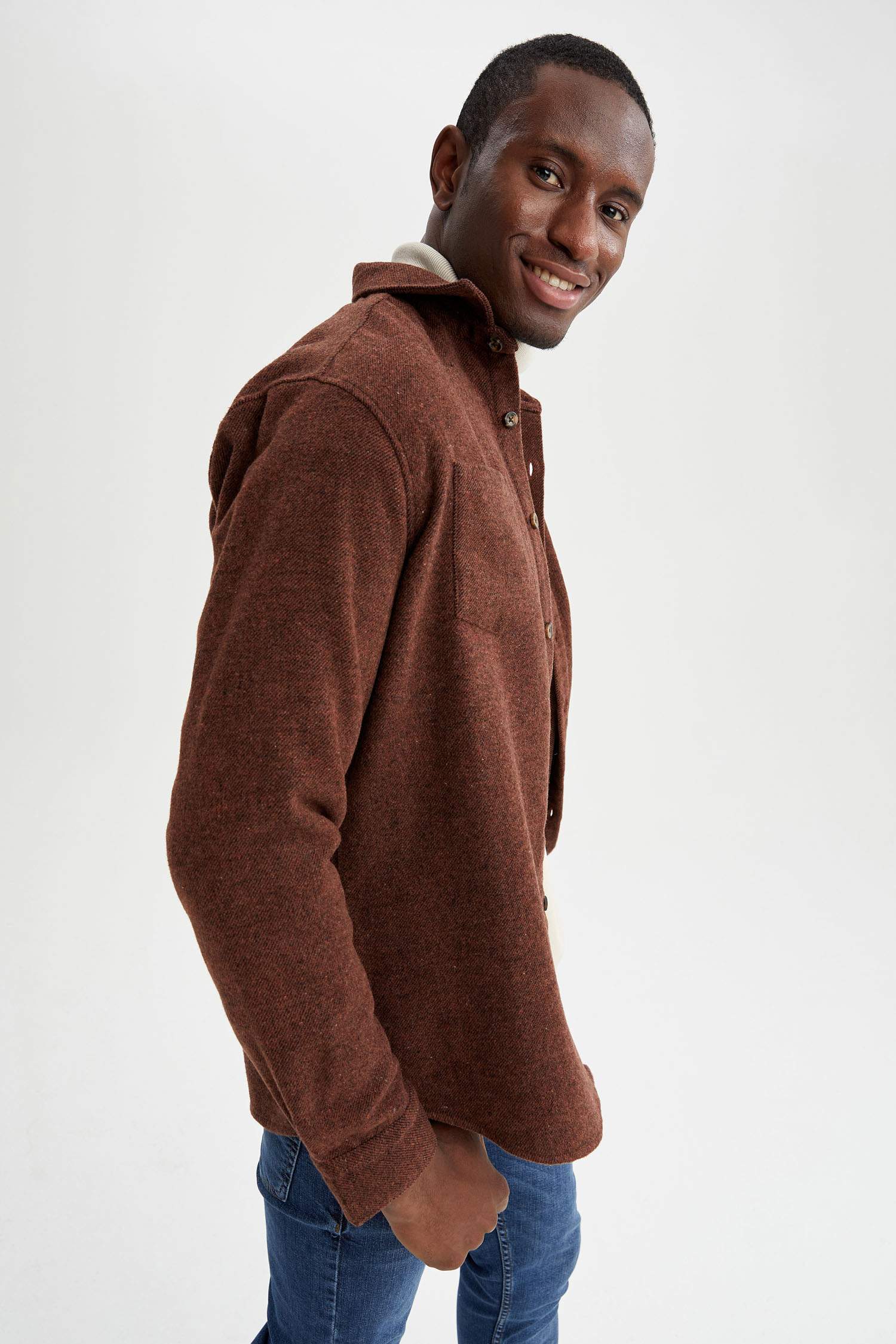Modern Fit Uzun Kollu Oduncu Gömlek Ceket