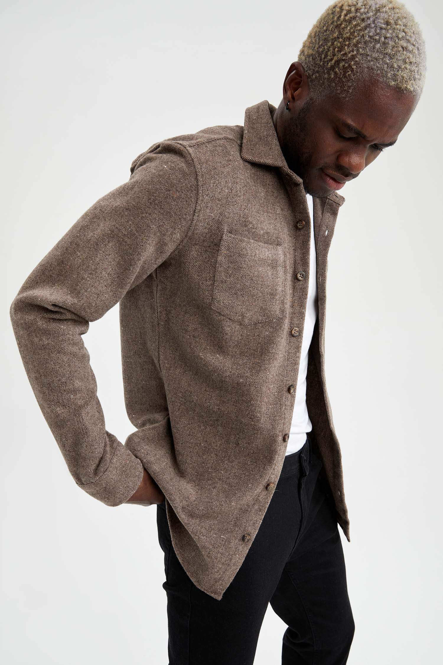 Modern Fit Uzun Kollu Oduncu Gömlek Ceket