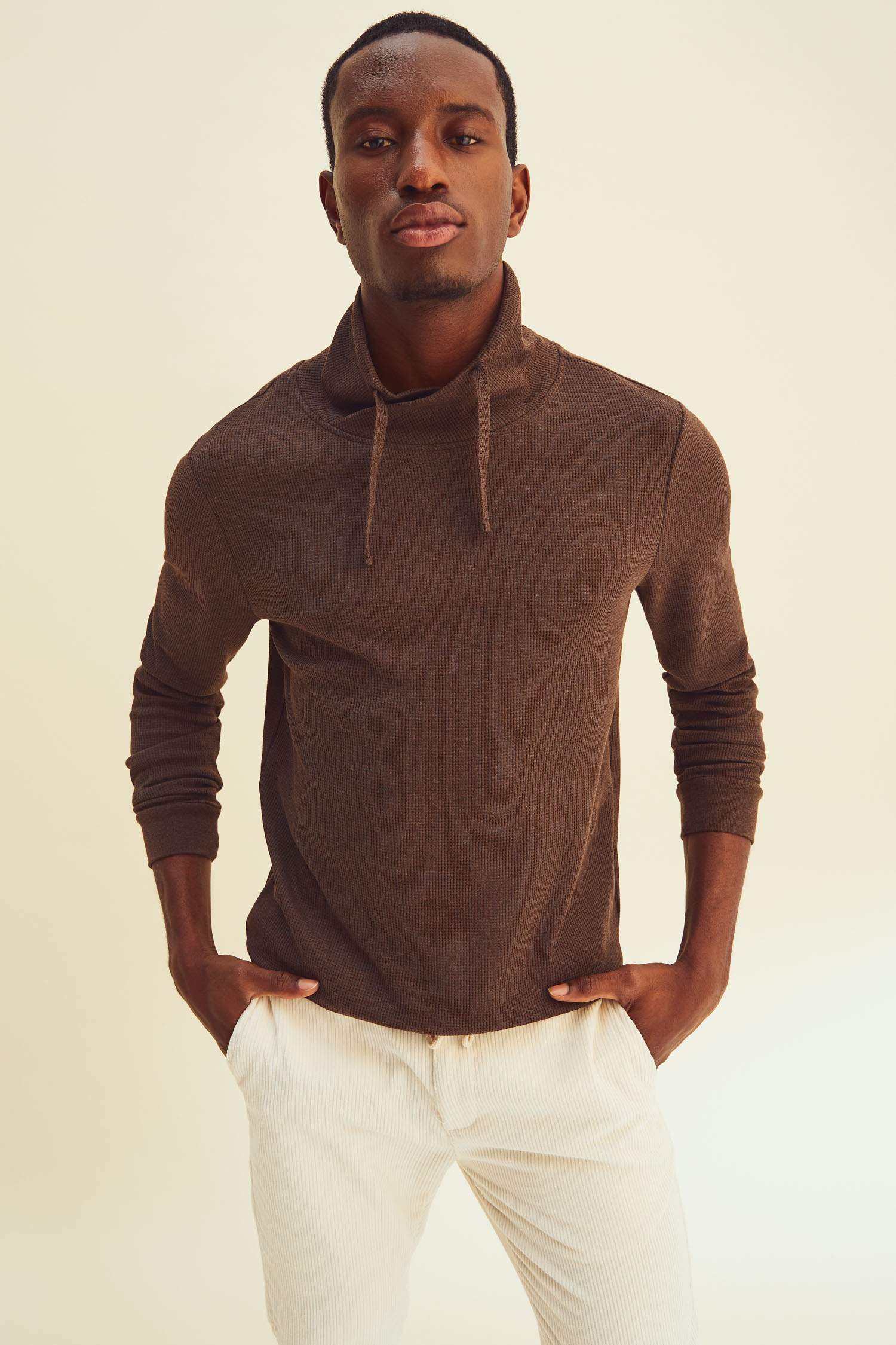 Slim Fit Şal Yaka Uzun Kollu Sweatshirt