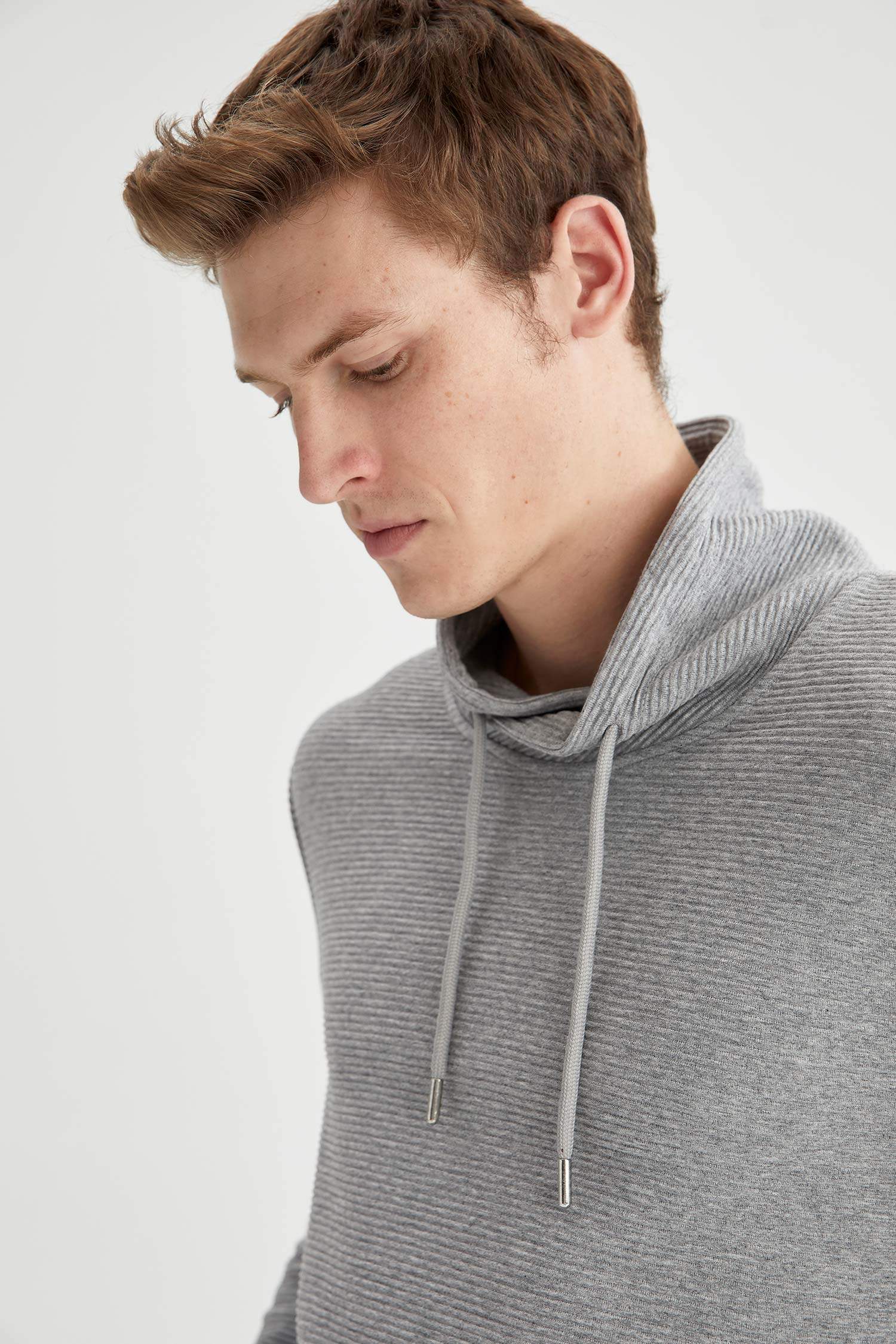 Regular Fit Şal Yaka Uzun Kollu Sweatshirt