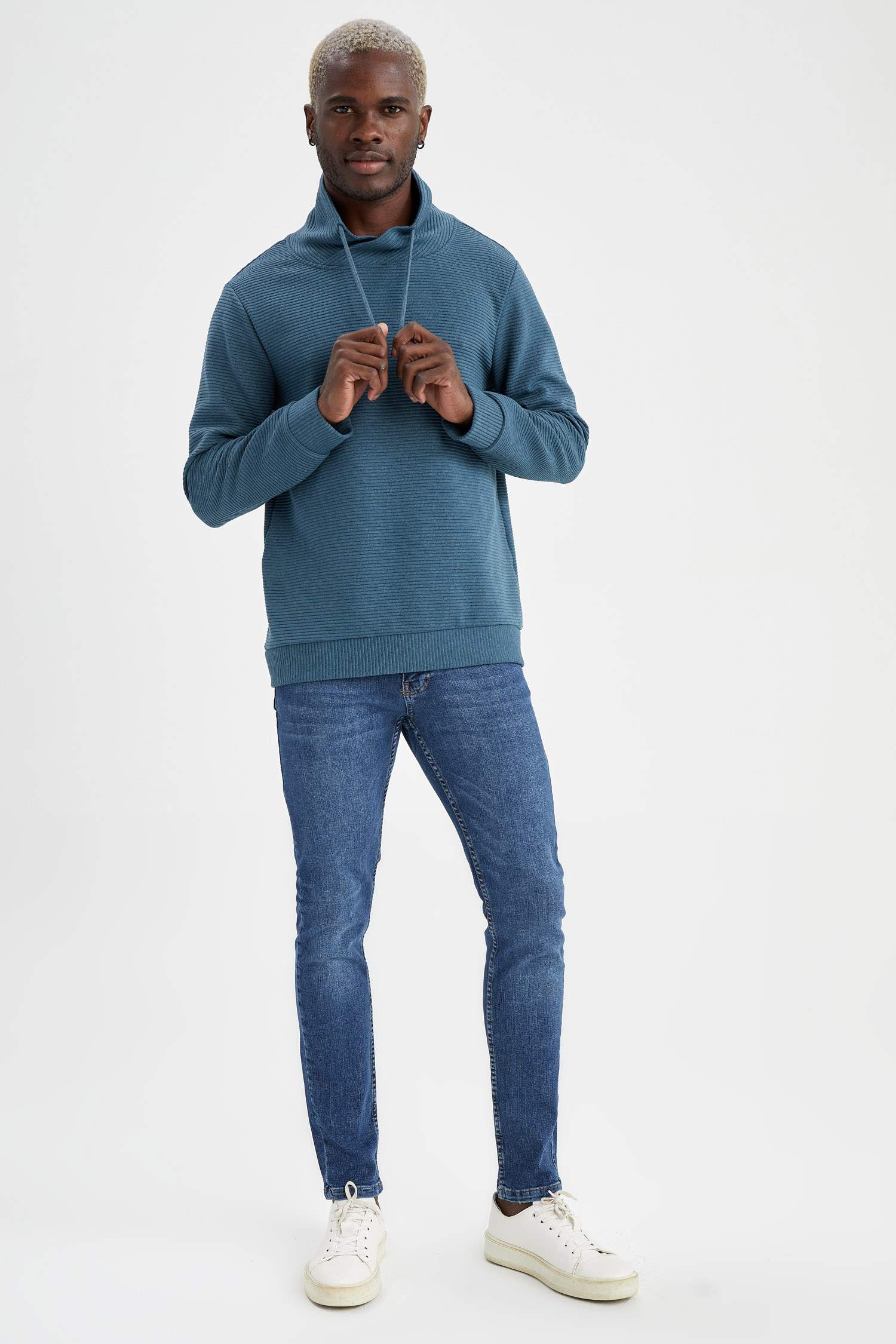 Regular Fit Şal Yaka Uzun Kollu Sweatshirt