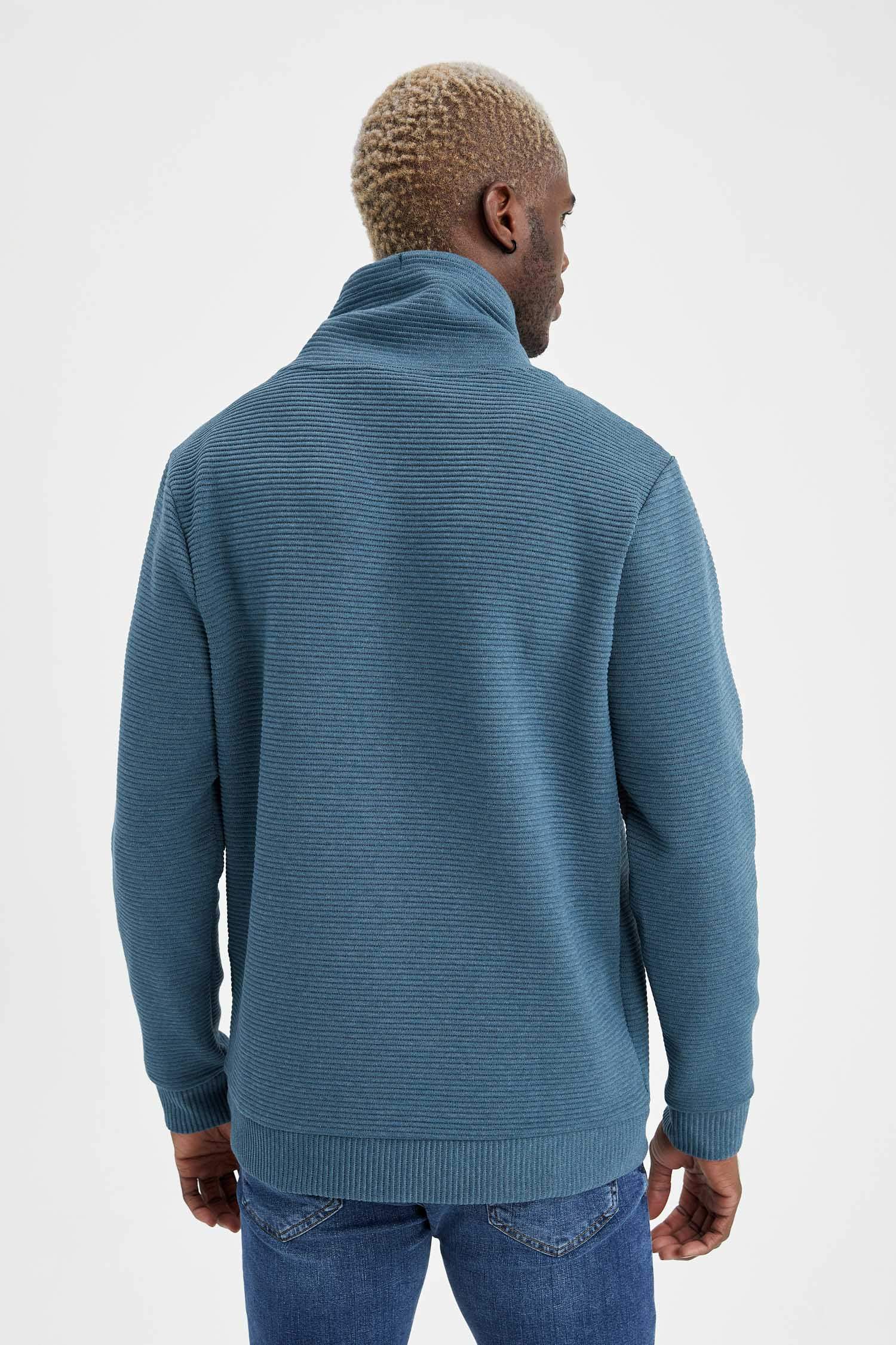 Regular Fit Şal Yaka Uzun Kollu Sweatshirt
