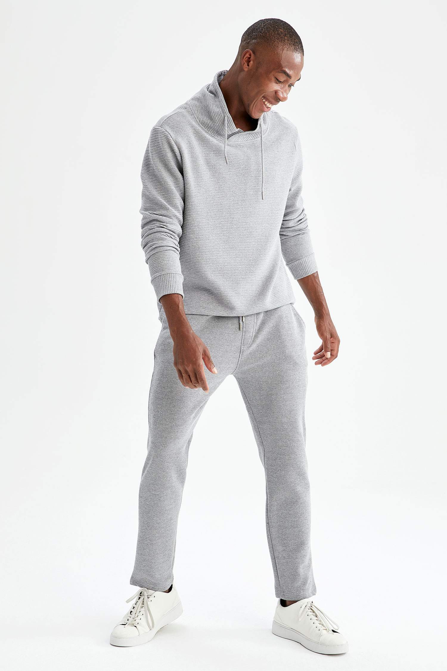 Regular Fit Şal Yaka Uzun Kollu Sweatshirt