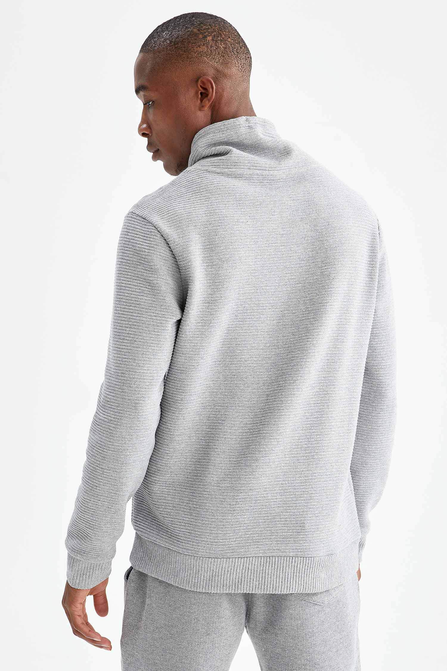 Regular Fit Şal Yaka Uzun Kollu Sweatshirt