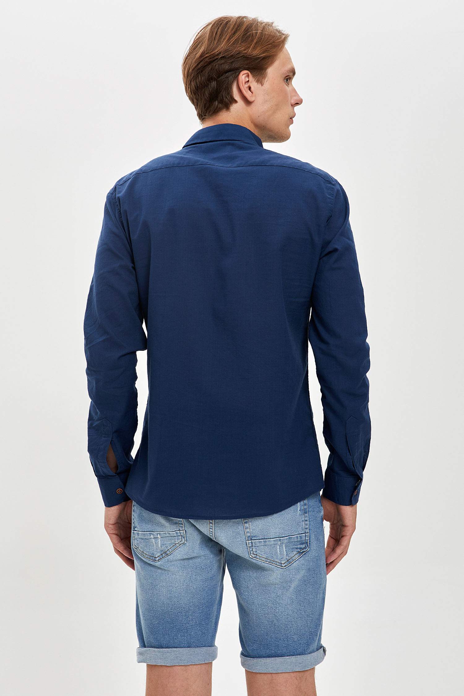 Slim Fit Uzun Kollu Basic Gömlek