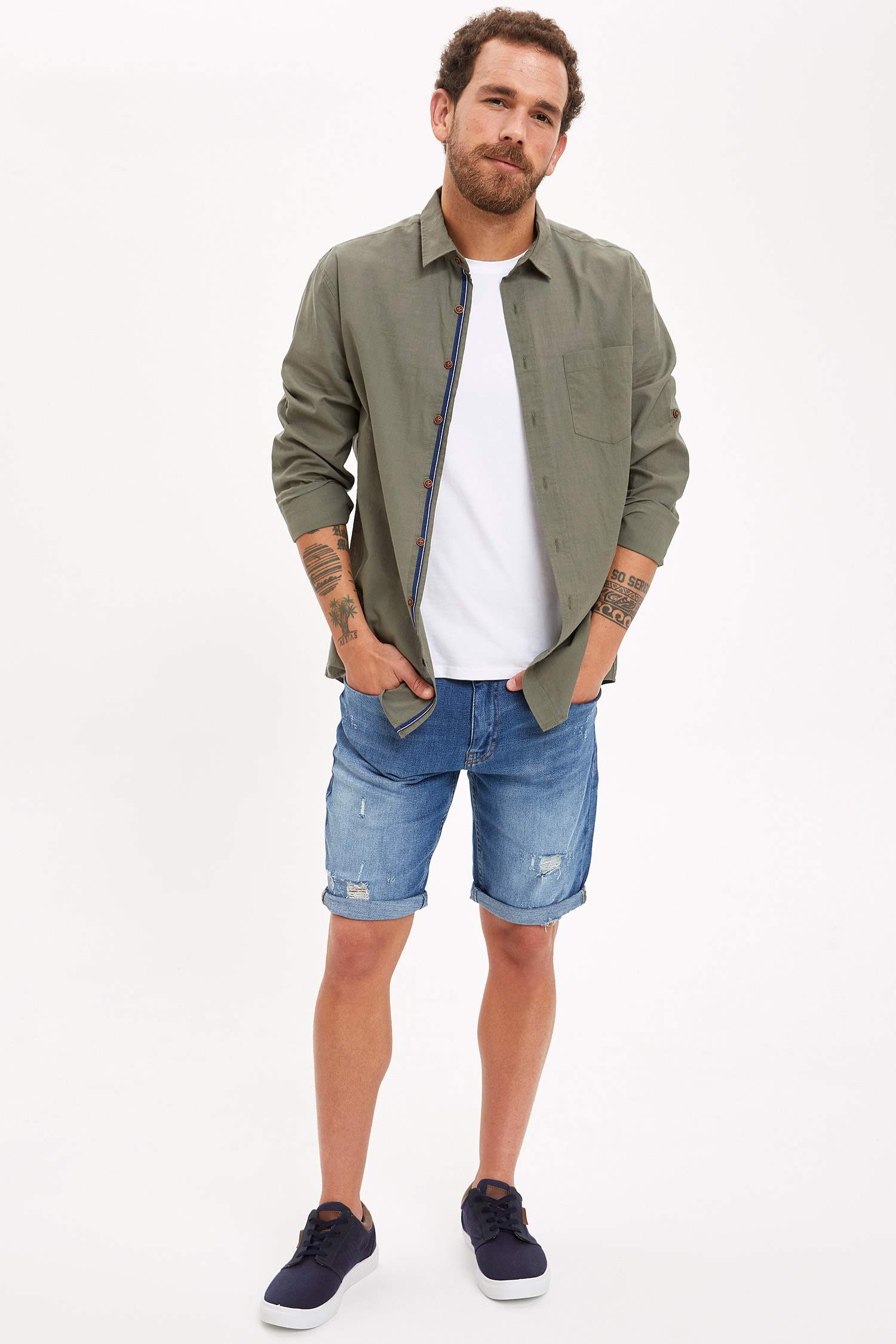 Slim Fit Uzun Kollu Basic Gömlek