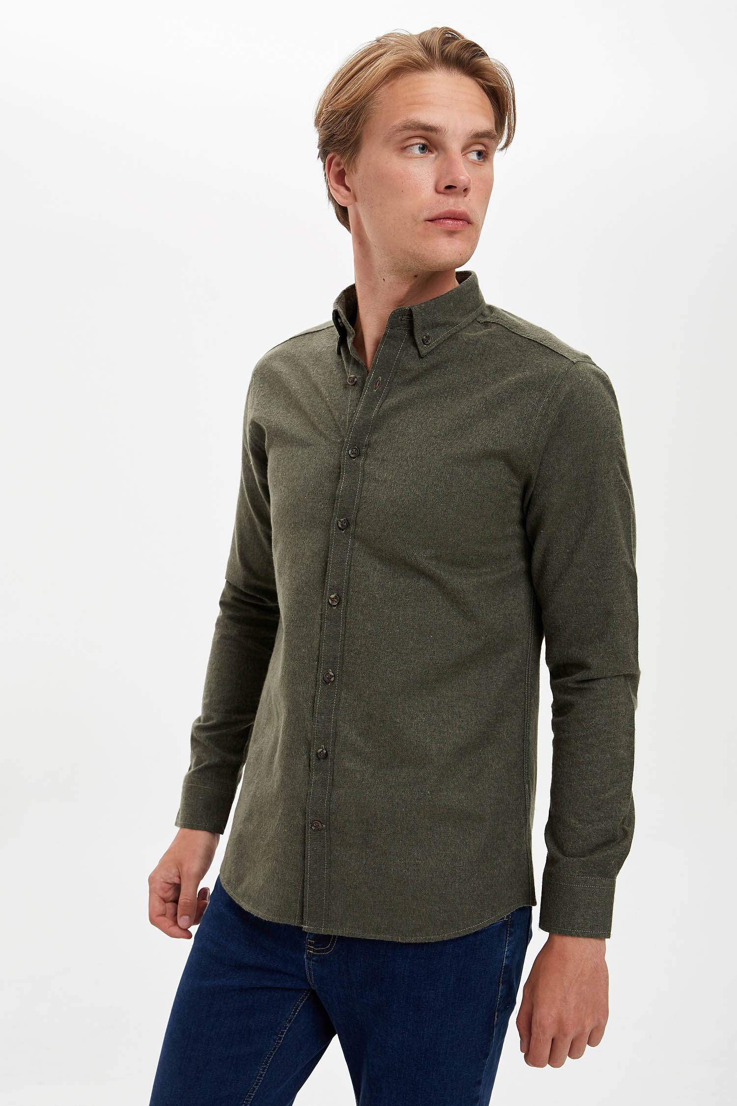 Slim Fit Uzun Kollu Oduncu Gömlek