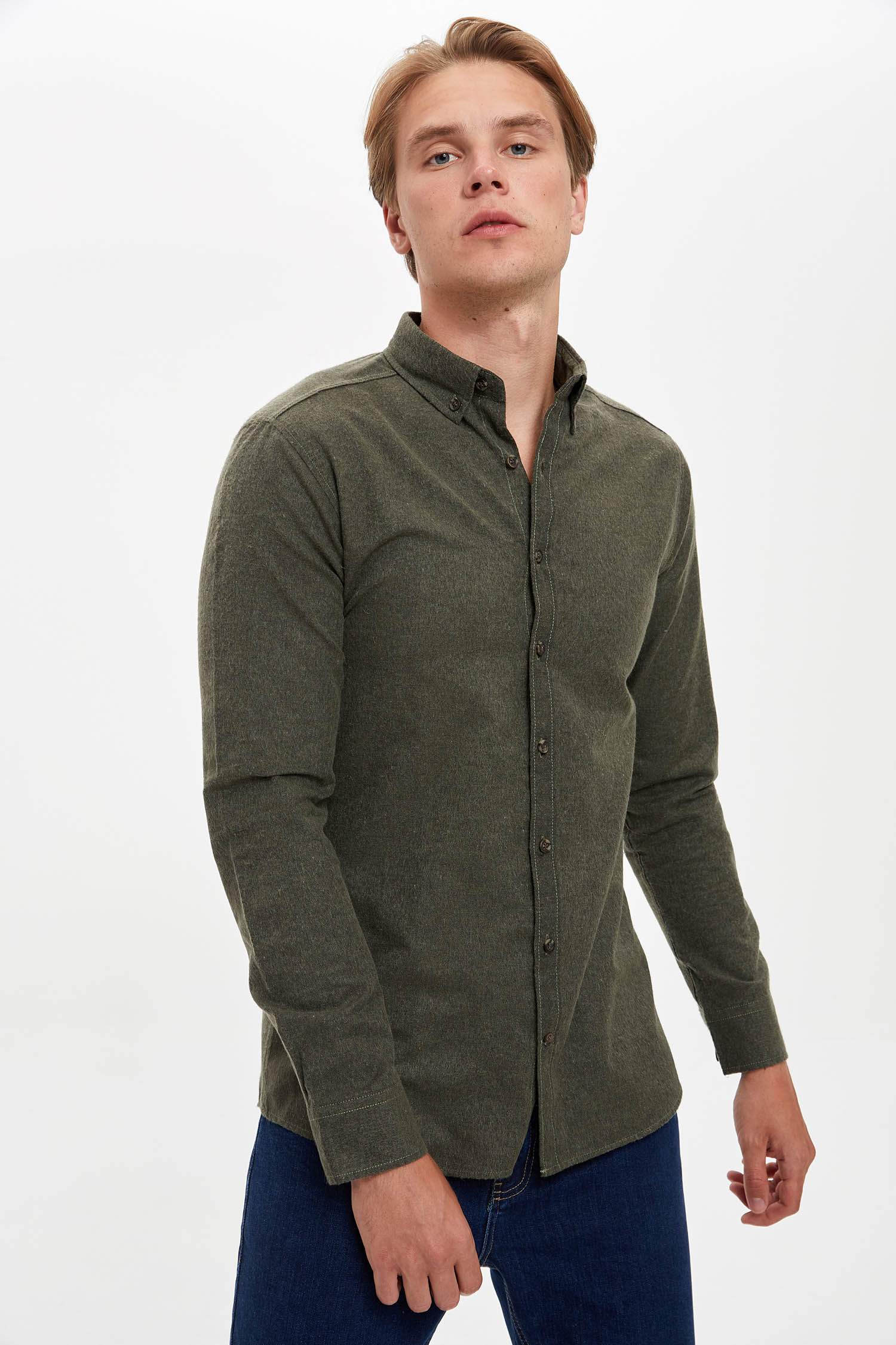 Slim Fit Uzun Kollu Oduncu Gömlek
