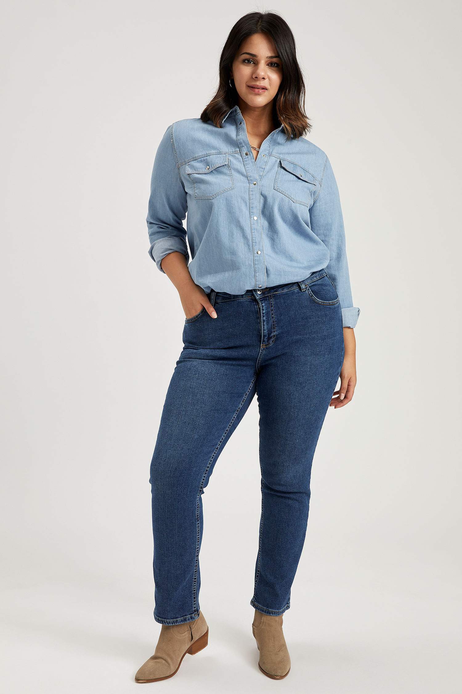 Straight Mid Jean Pantolon