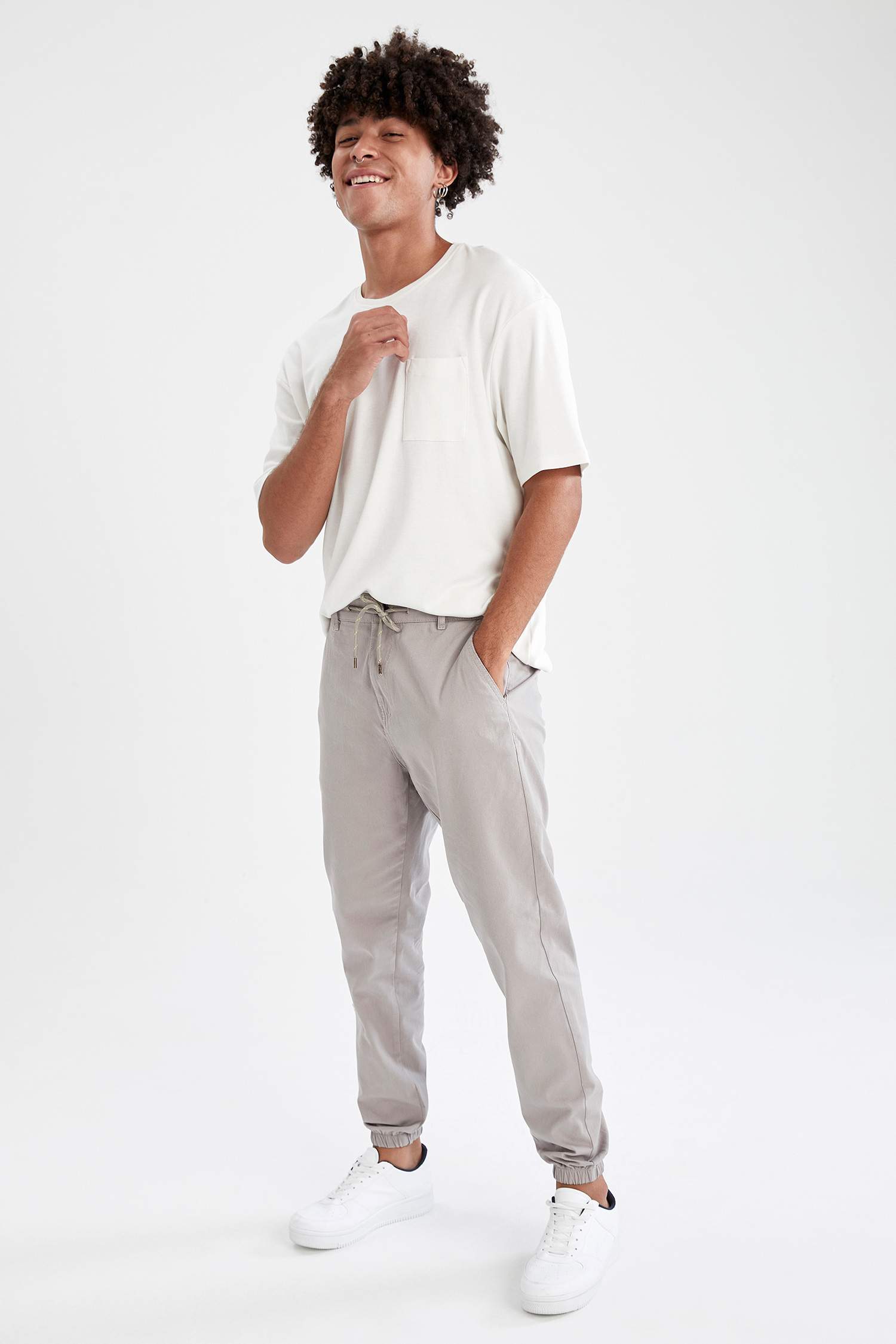 Bağcıklı Jogger Gabardin Pantolon