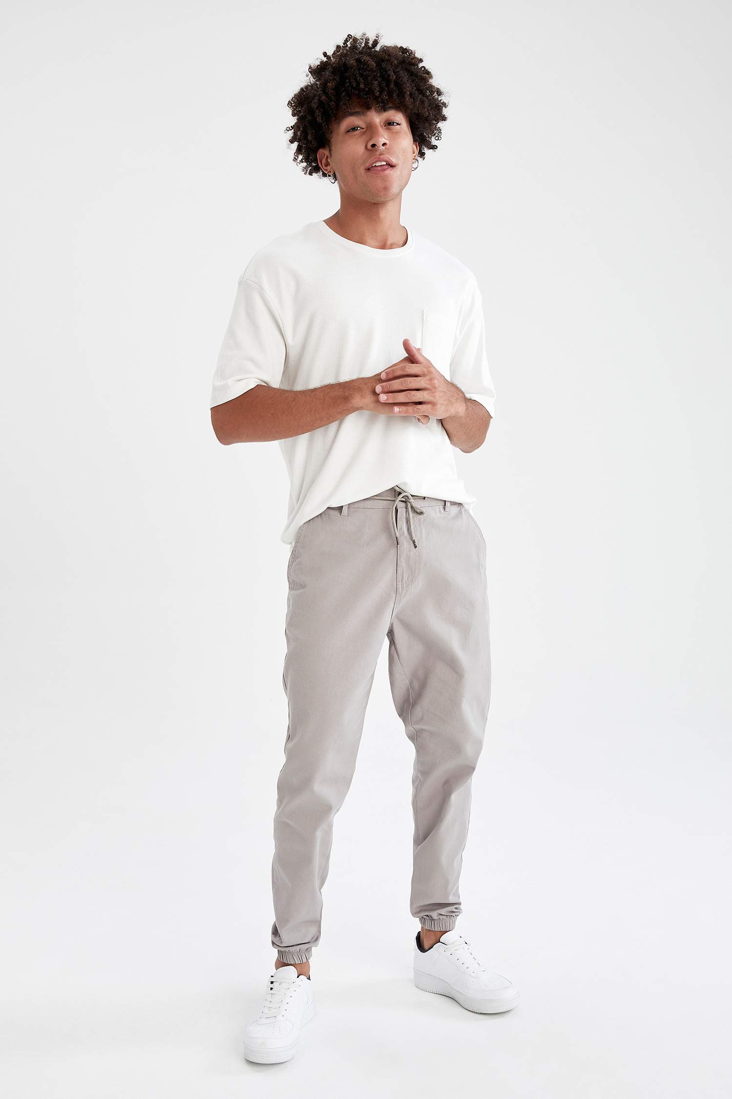 Bağcıklı Jogger Gabardin Pantolon