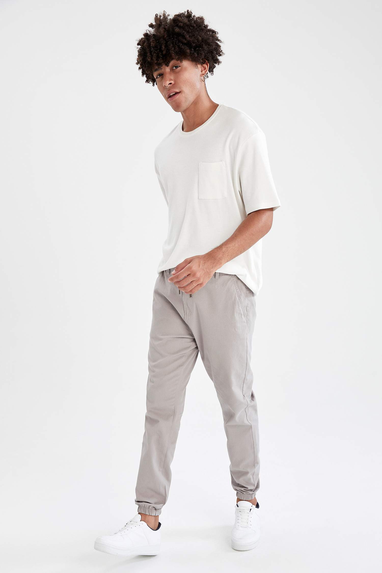 Bağcıklı Jogger Gabardin Pantolon