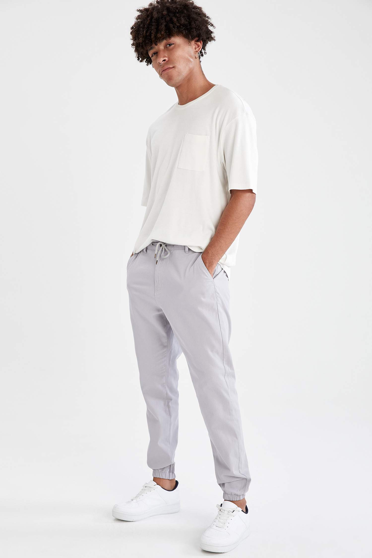 Bağcıklı Jogger Gabardin Pantolon