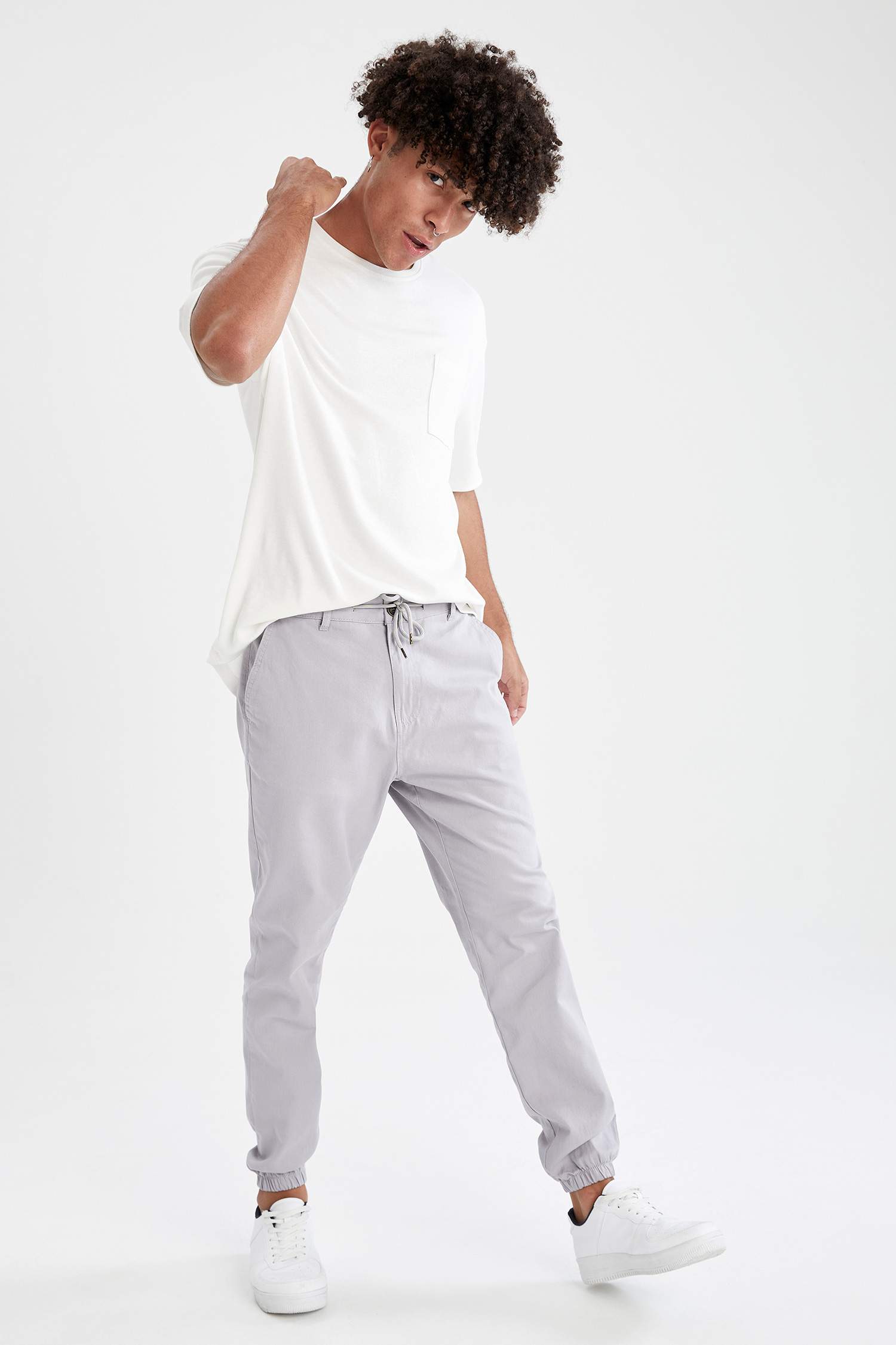 Bağcıklı Jogger Gabardin Pantolon