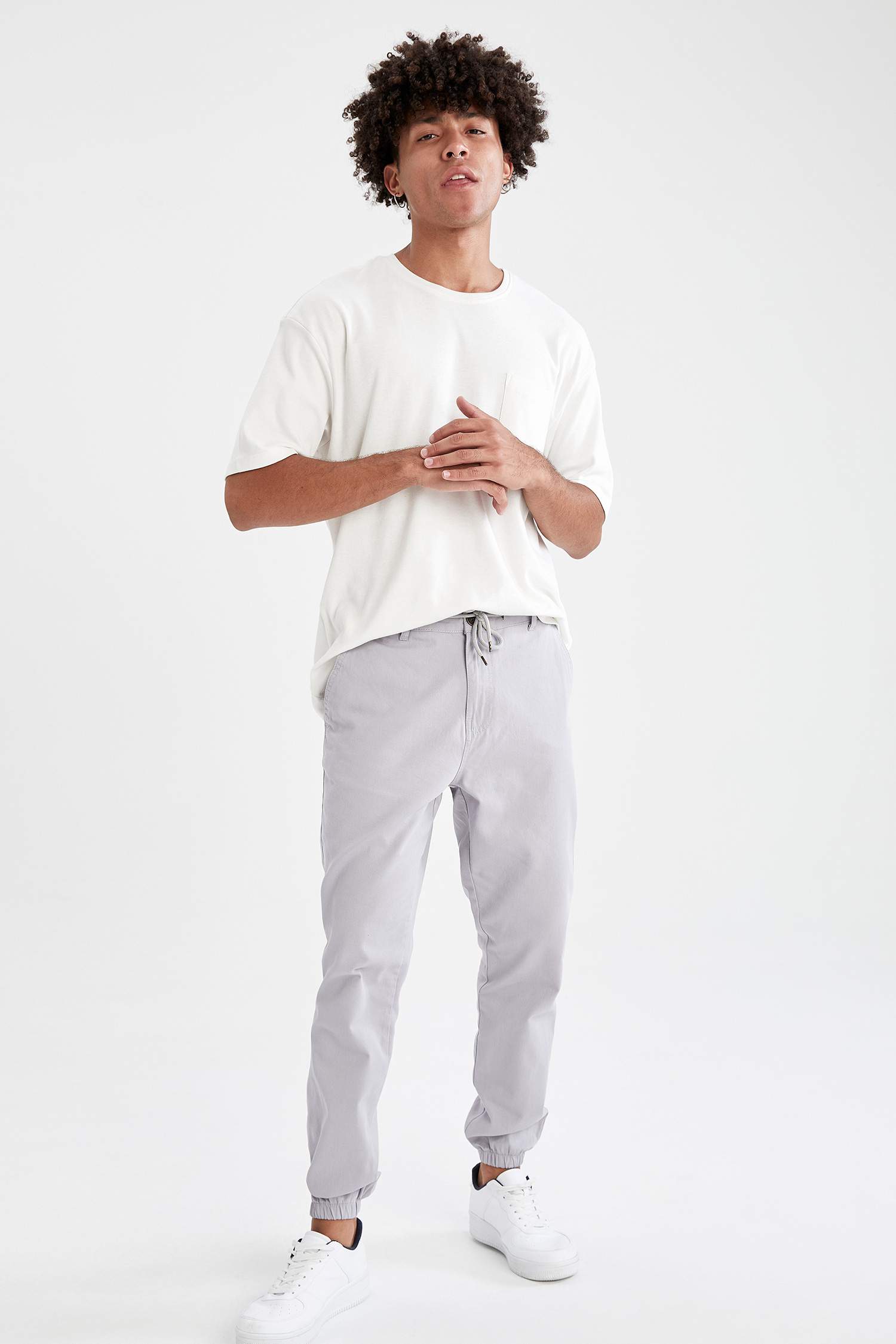 Bağcıklı Jogger Gabardin Pantolon