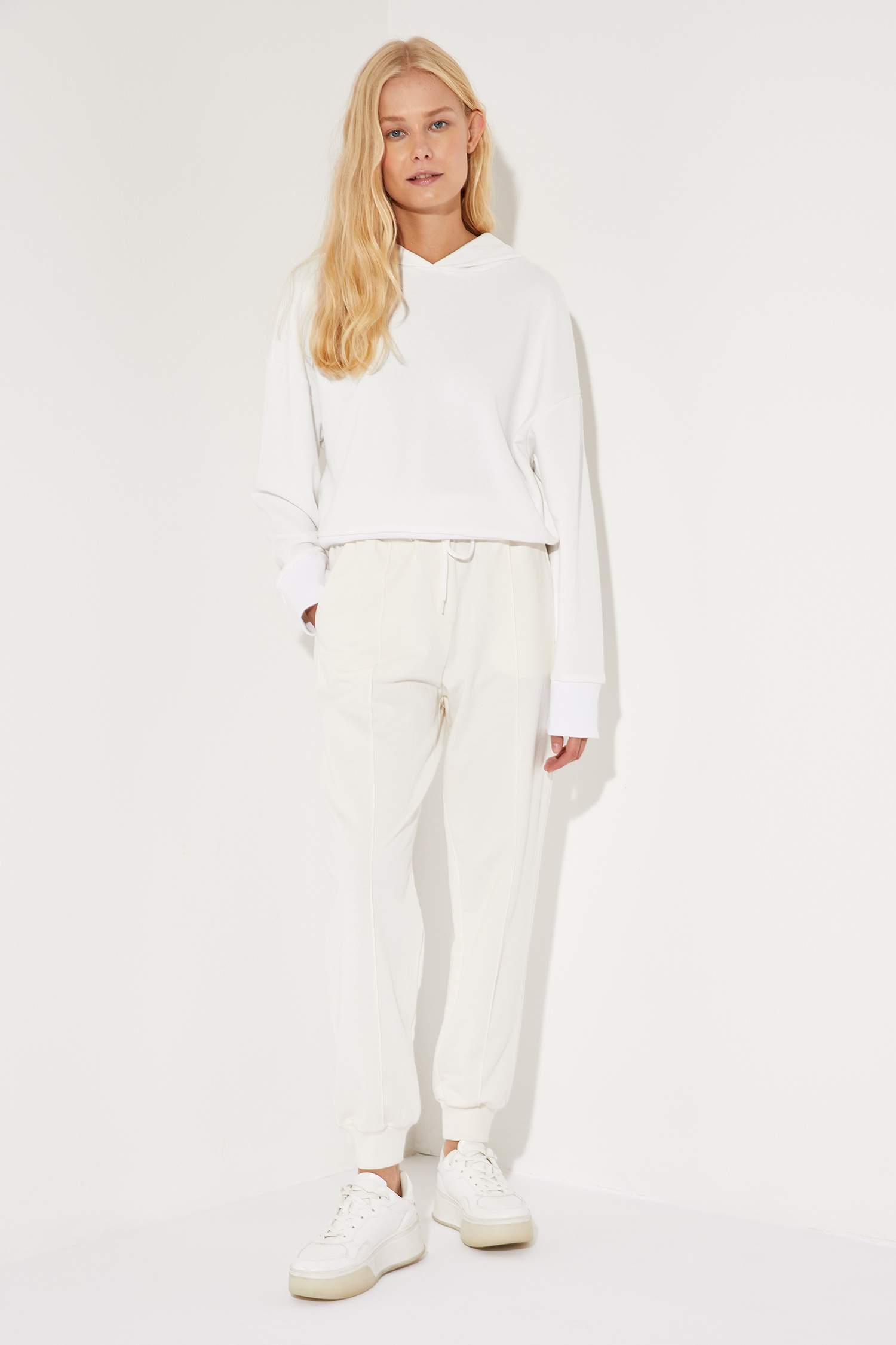 Loose Fit Kapüşonlu Uzun Kollu Sweatshirt