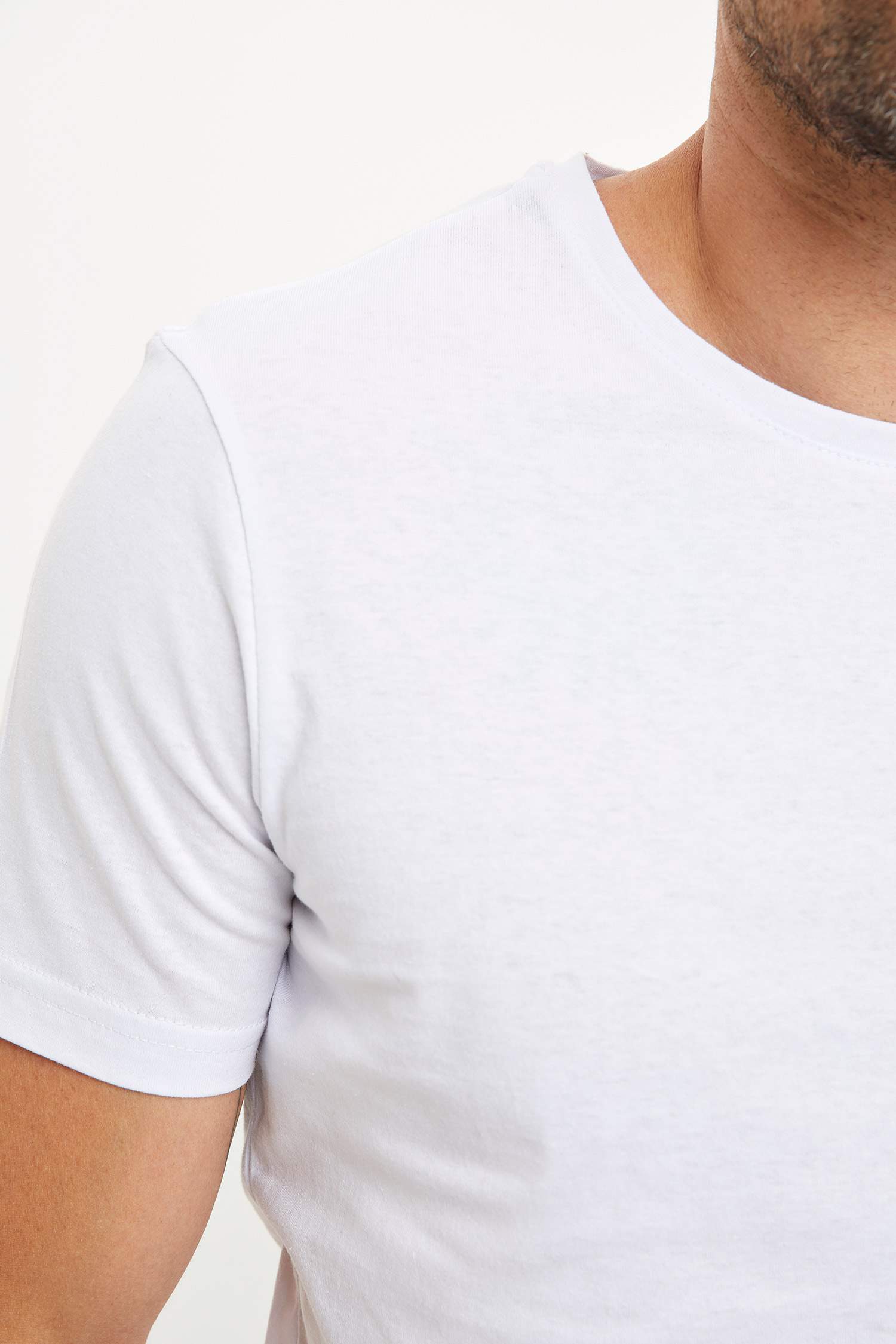 Slim Fit Bisiklet Yaka Basic 3'lü Kısa Kollu Tişört