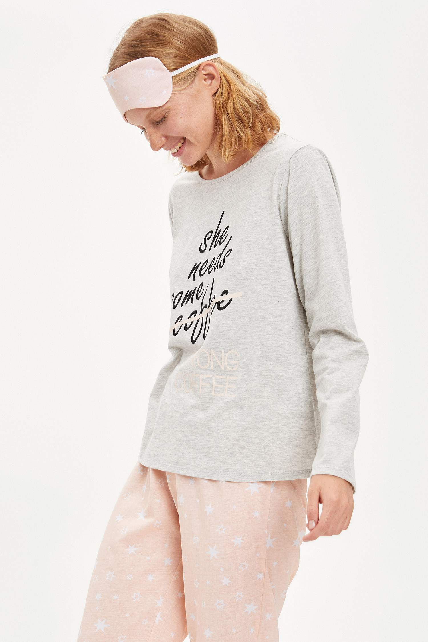 Strong Coffee Uzun Kollu Pijama Takımı