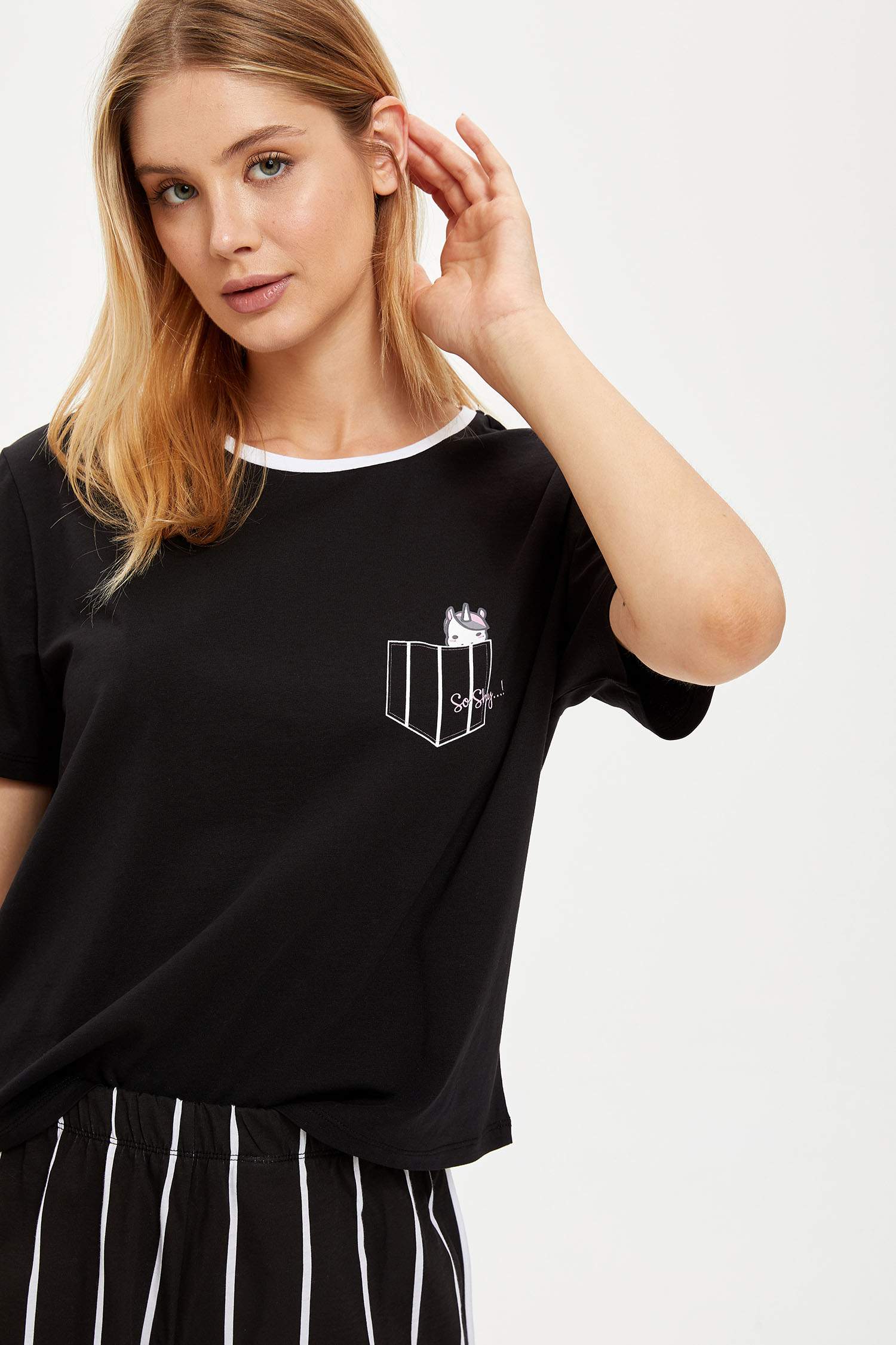 Fall In Love Slim Fit Çizgili 2'li Örme Takım