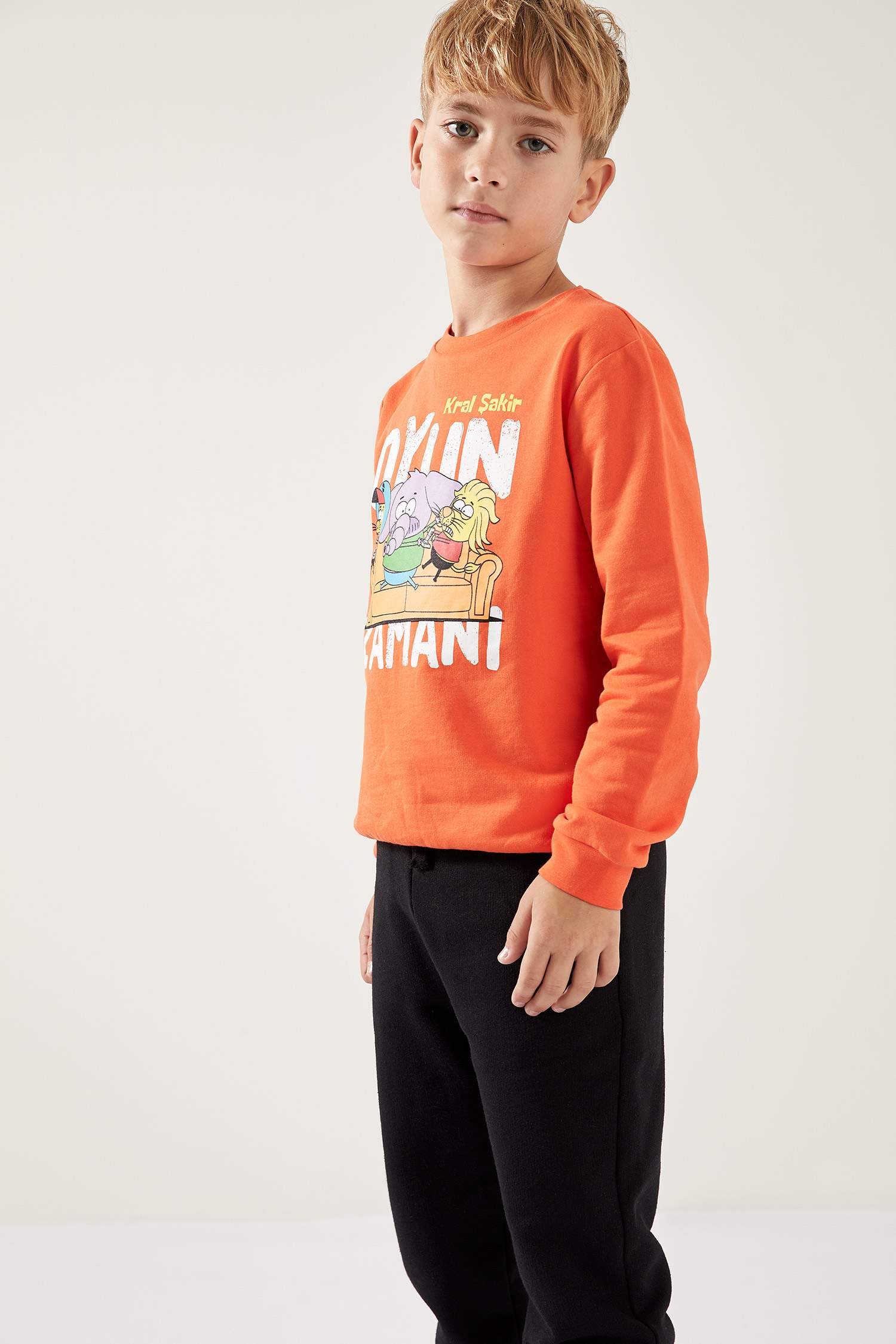 Erkek Çocuk Kral Şakir Lisanslı Lisanslı Bisiklet Yaka Sweatshirt