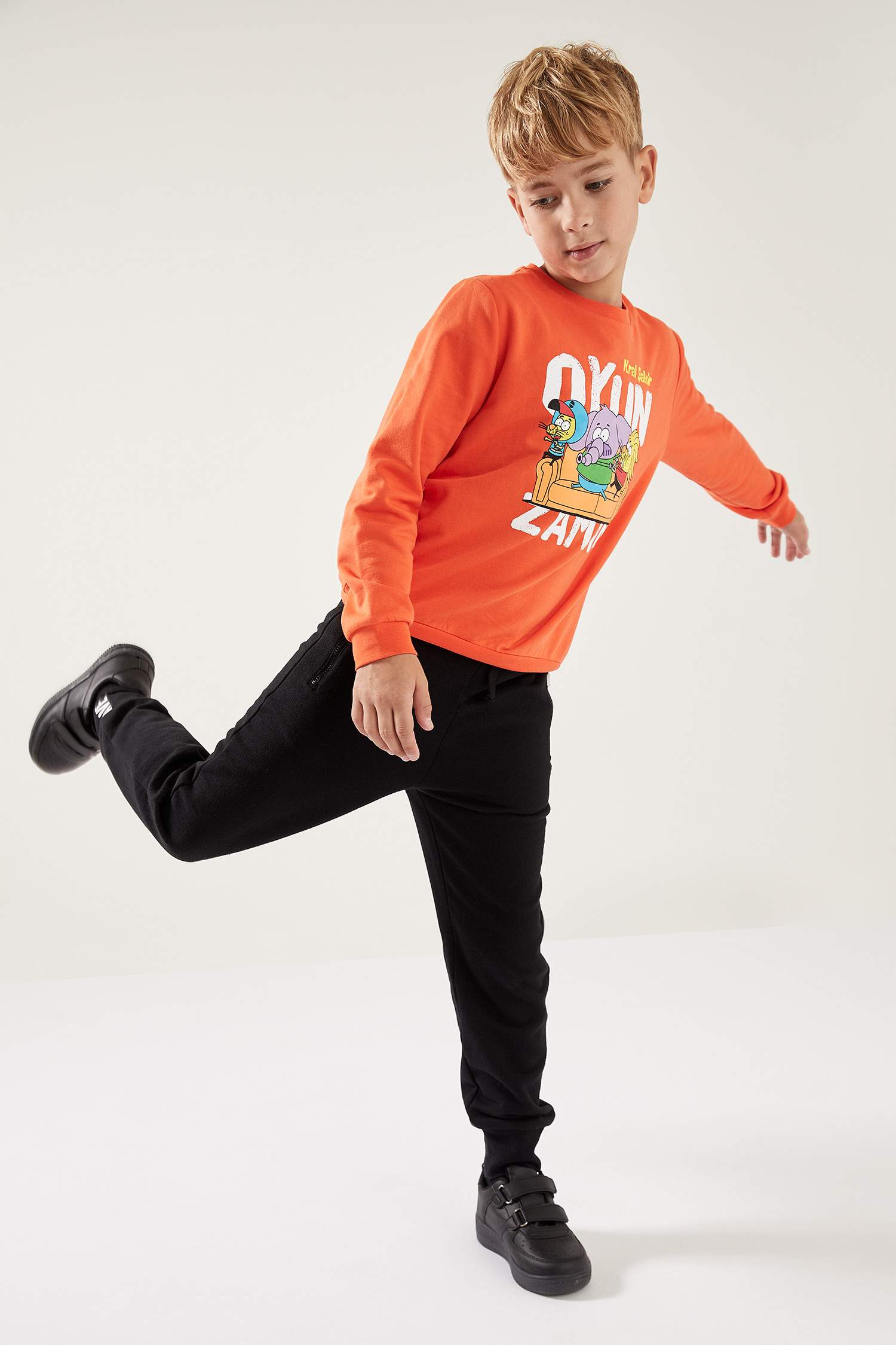 Erkek Çocuk Kral Şakir Lisanslı Lisanslı Bisiklet Yaka Sweatshirt