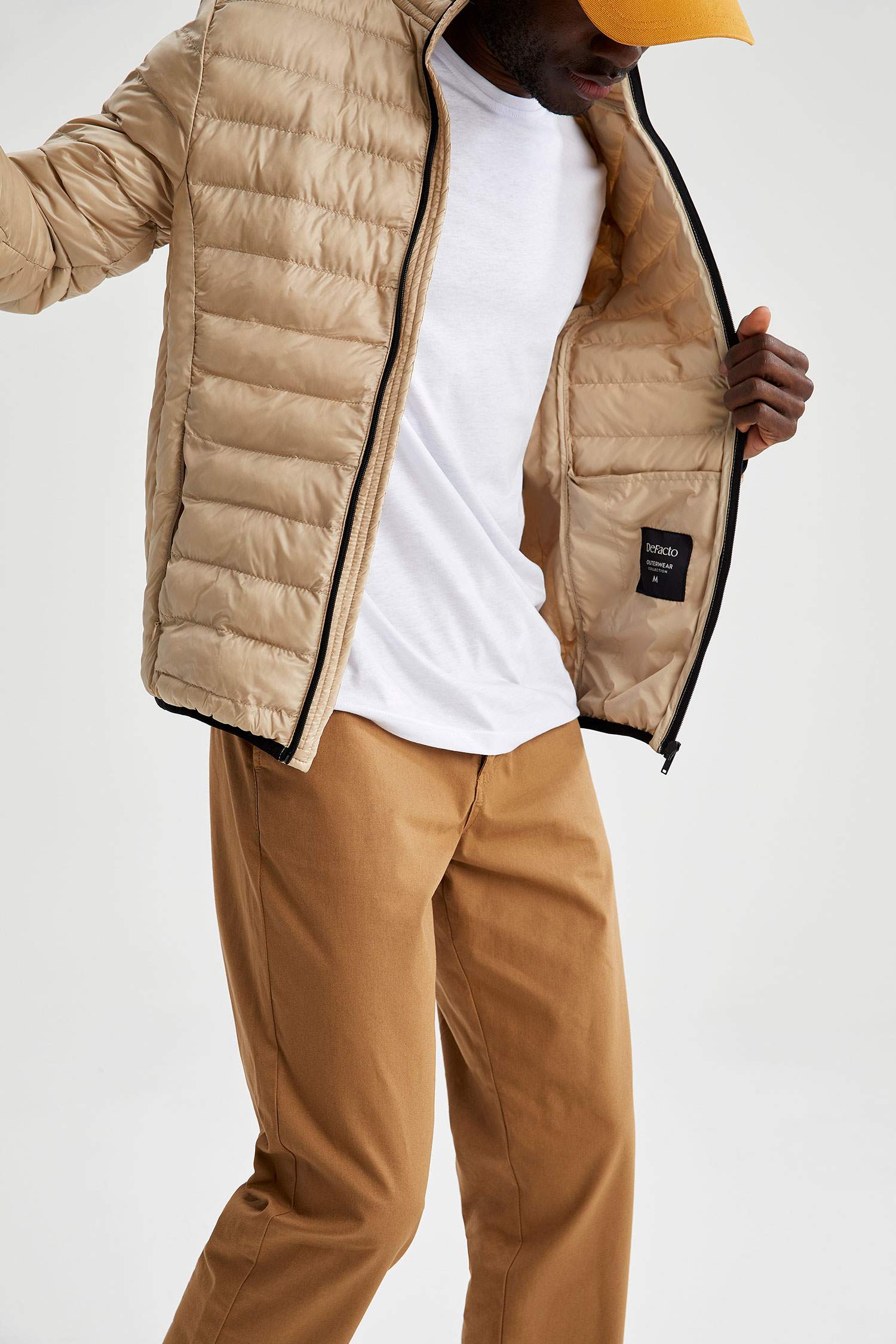 Slim Fit Dik Yaka Şişme Mont