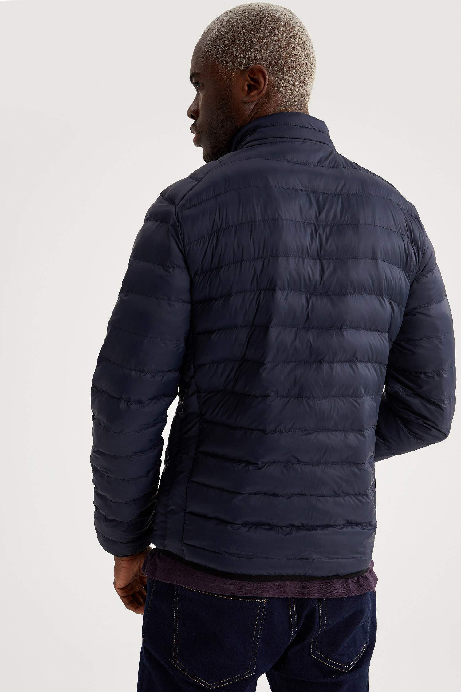 Slim Fit Dik Yaka Şişme Mont