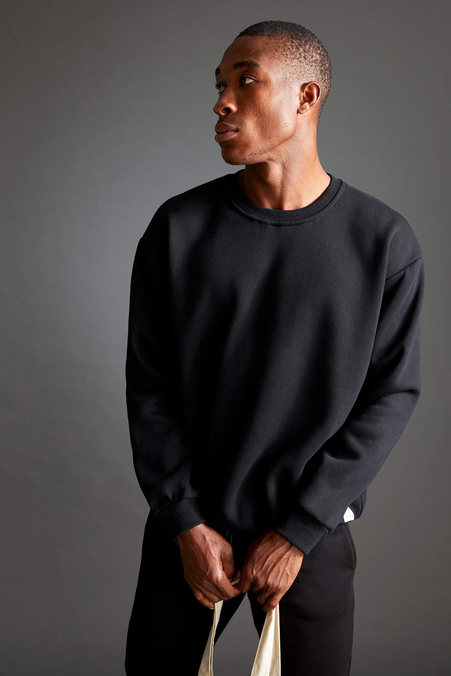 Oversize Fit Bisiklet Yaka Basic Sweatshirt