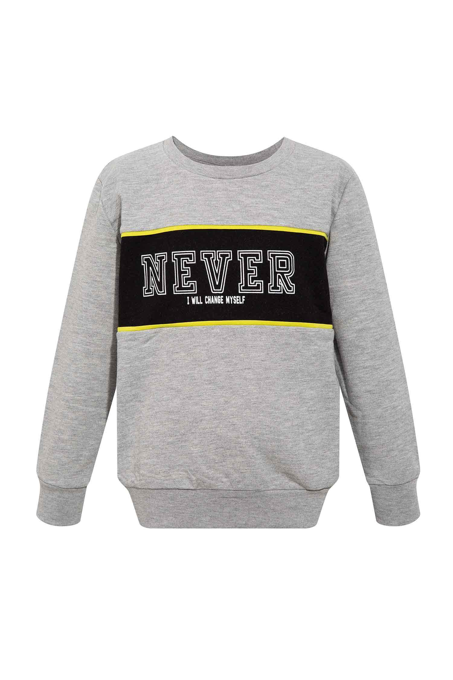 Erkek Çocuk Sweatshirt Regular Fit Bisiklet Yaka İnce Sweatshirt Kumaşı