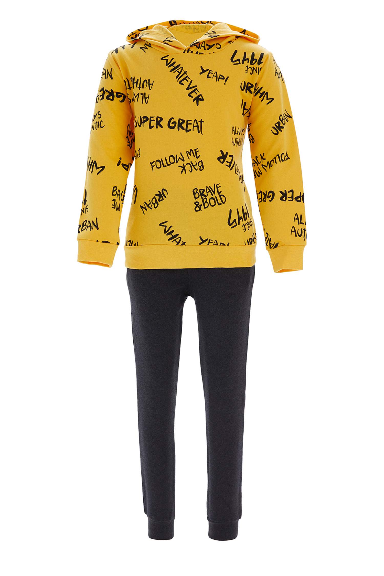 Erkek Çocuk Kapüşonlu Sweatshirt ve Jogger Eşofman Takım