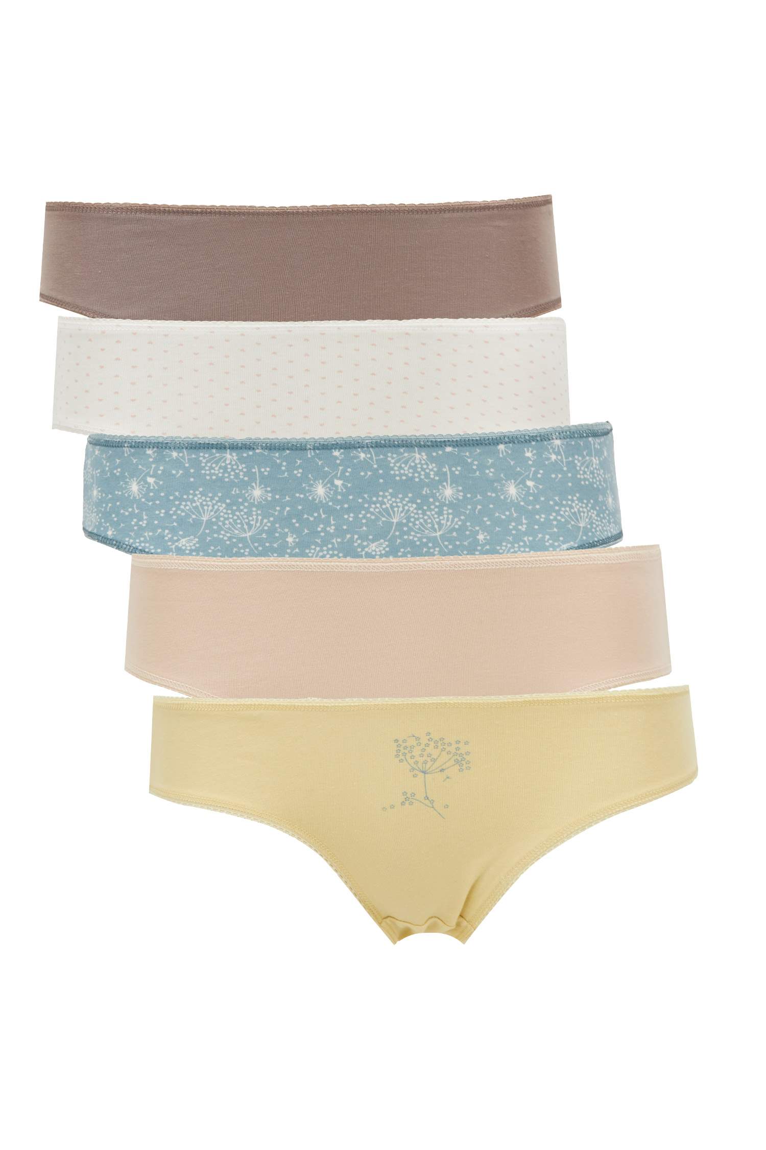 5'li Basic Desenli Bikini Külot
