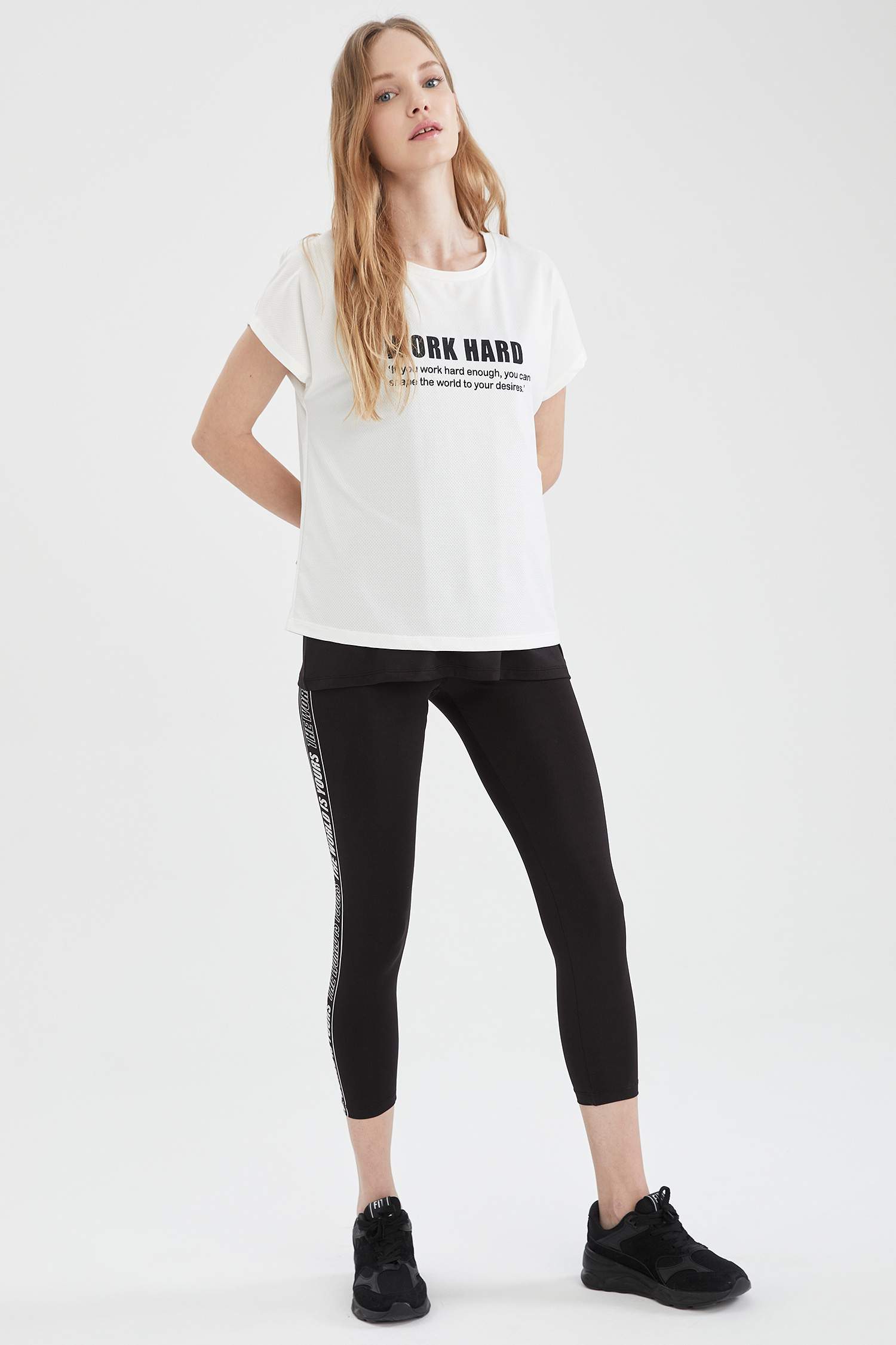 Slim Fit Şerit Detaylı Tayt