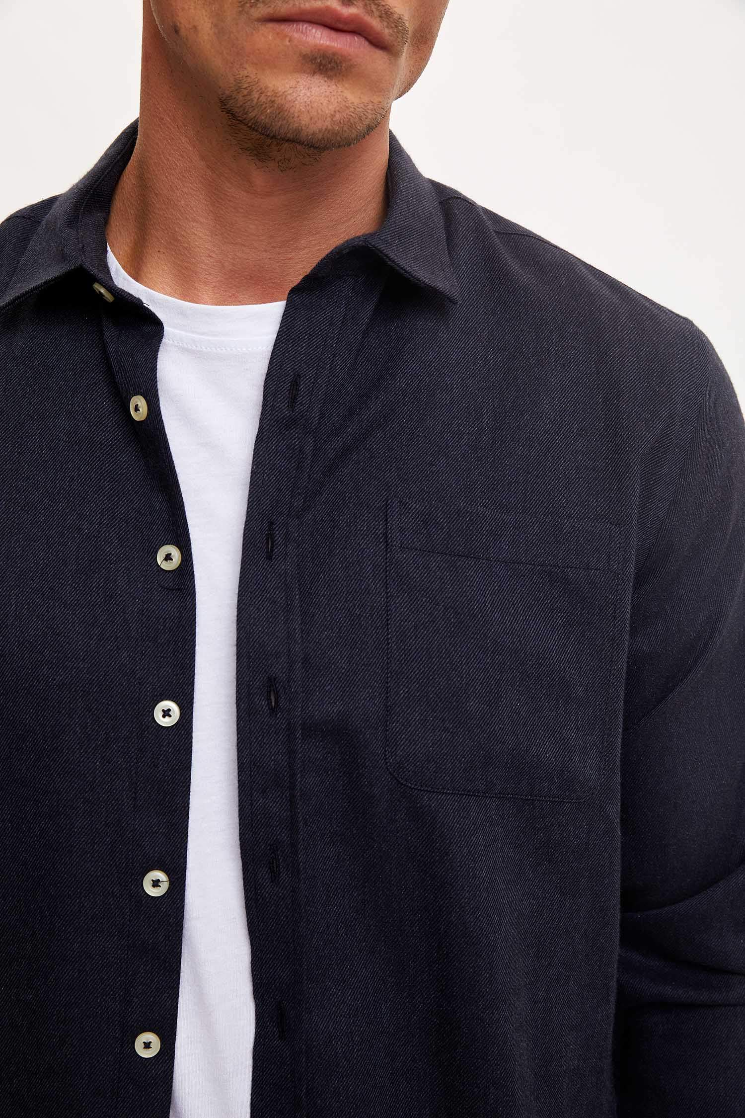 Modern Fit Uzun Kollu Basic Gömlek
