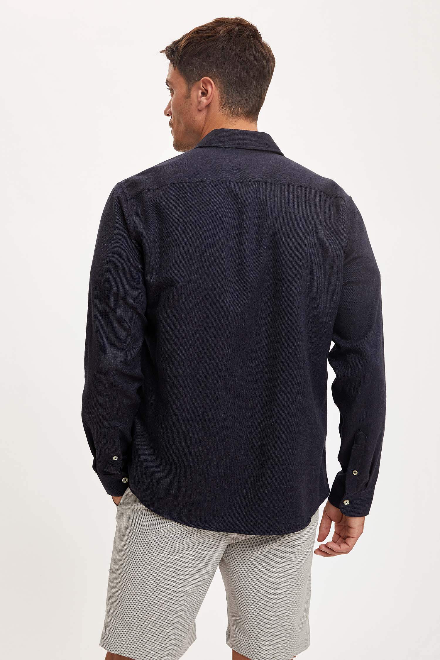 Modern Fit Uzun Kollu Basic Gömlek