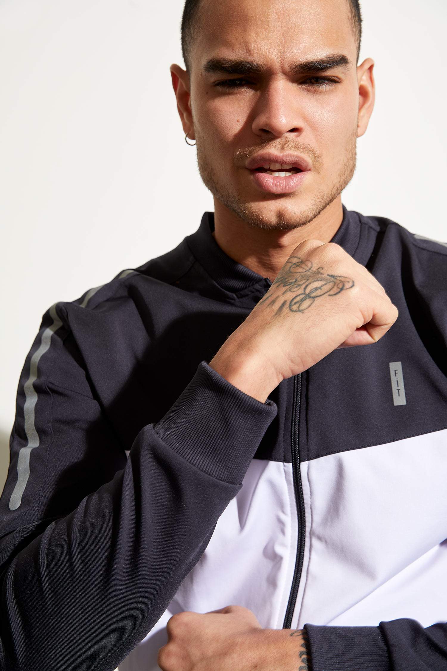 Slim Fit Bomber Kolej Yaka Fermuarlı Uzun Kollu Sweatshirt