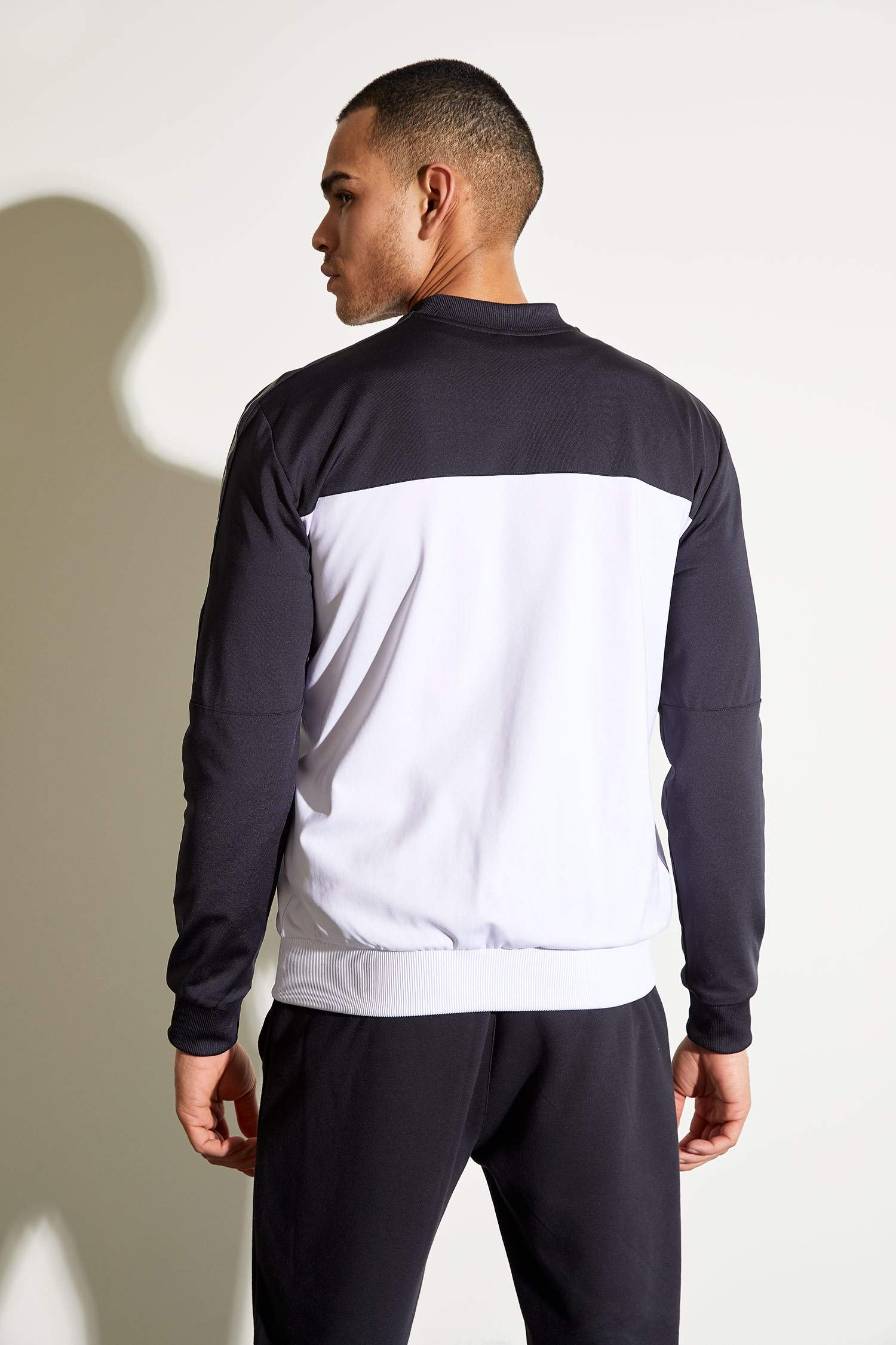 Slim Fit Bomber Kolej Yaka Fermuarlı Uzun Kollu Sweatshirt