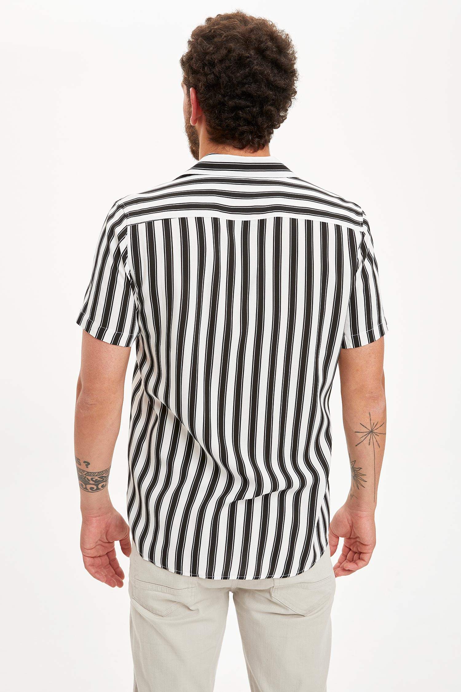 Kısa Kollu Gömlek Poplin Slim Fit