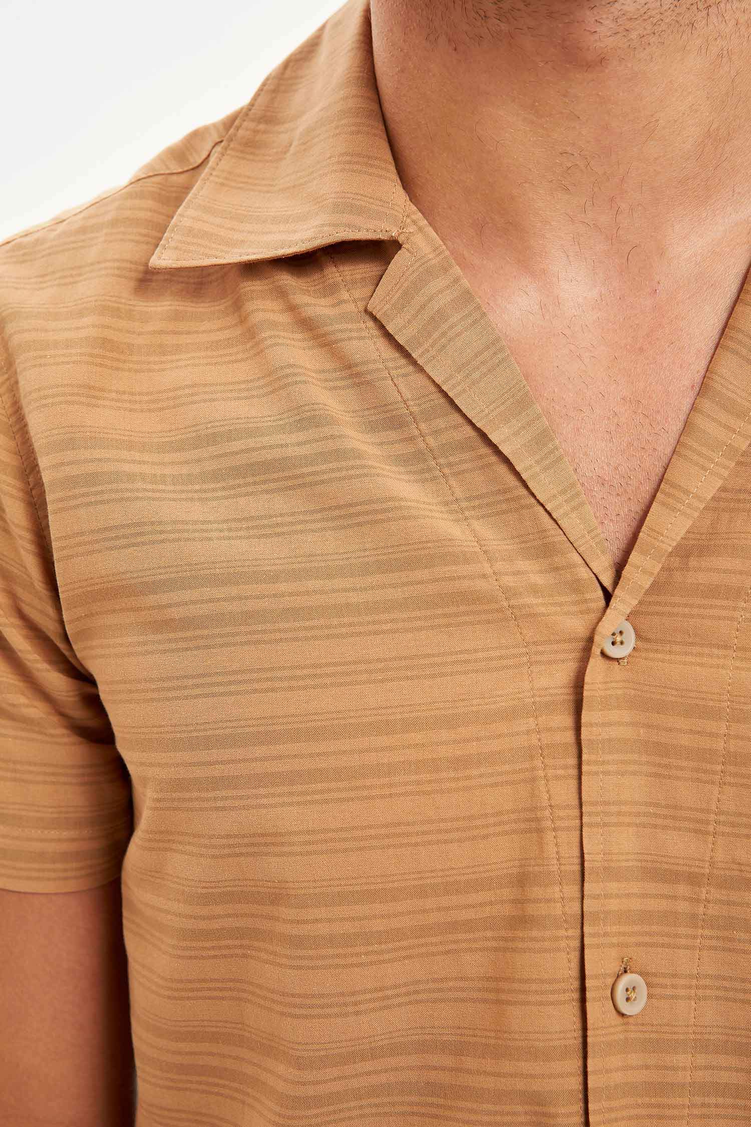 Çizgili Slim Fit Kısa Kollu Gömlek