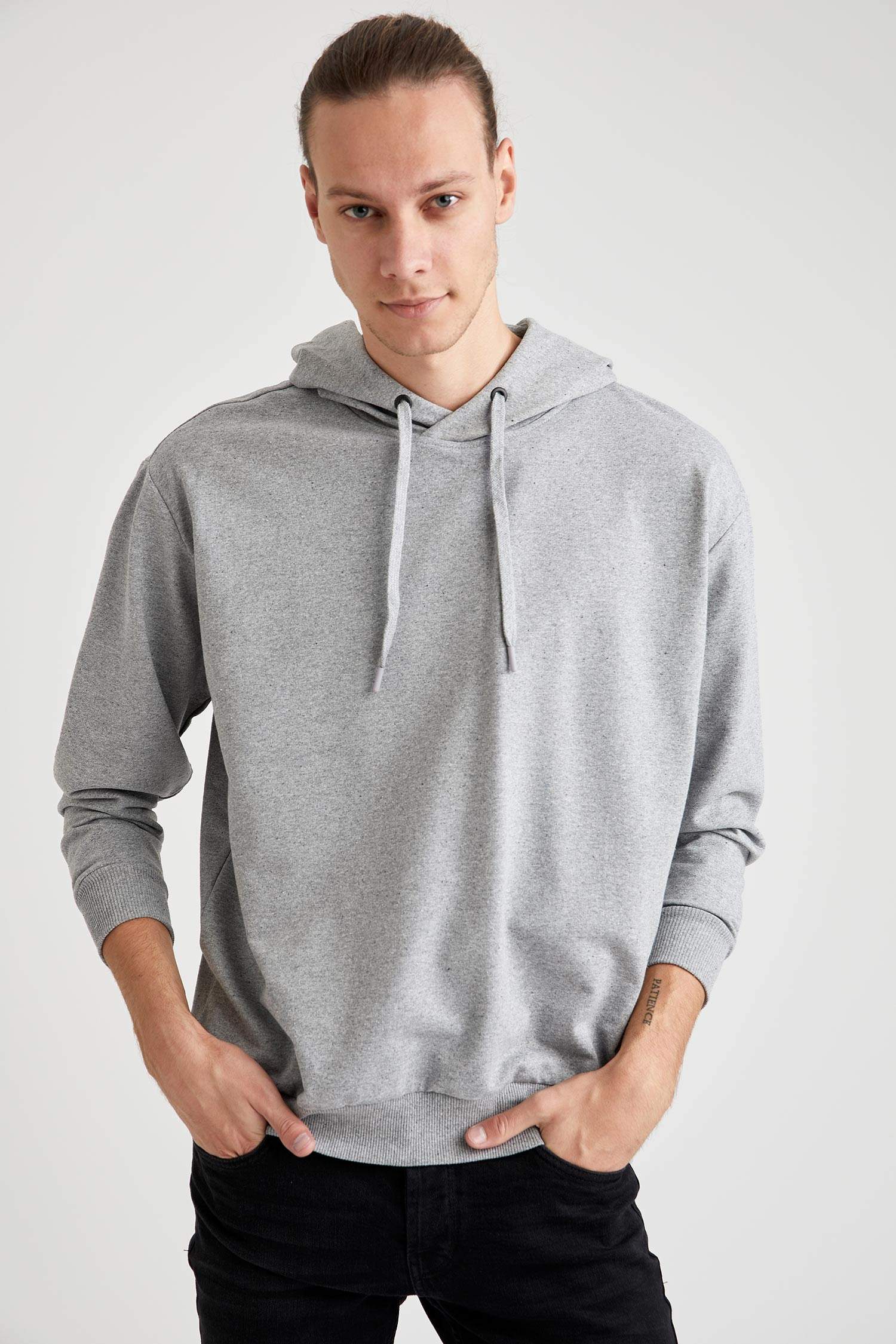 Oversize Fit Kapüşonlu Basic Sweatshirt