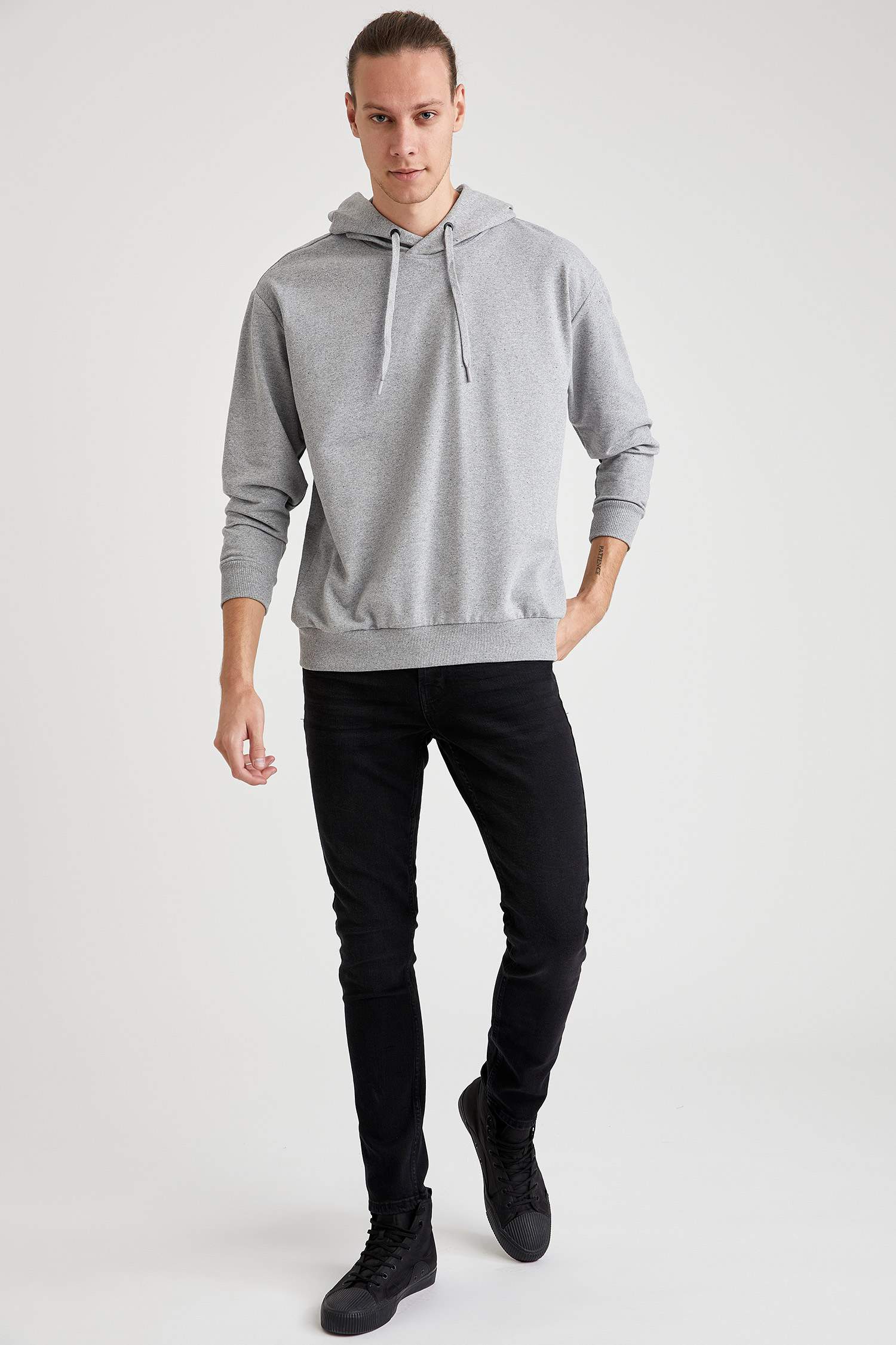 Oversize Fit Kapüşonlu Basic Sweatshirt