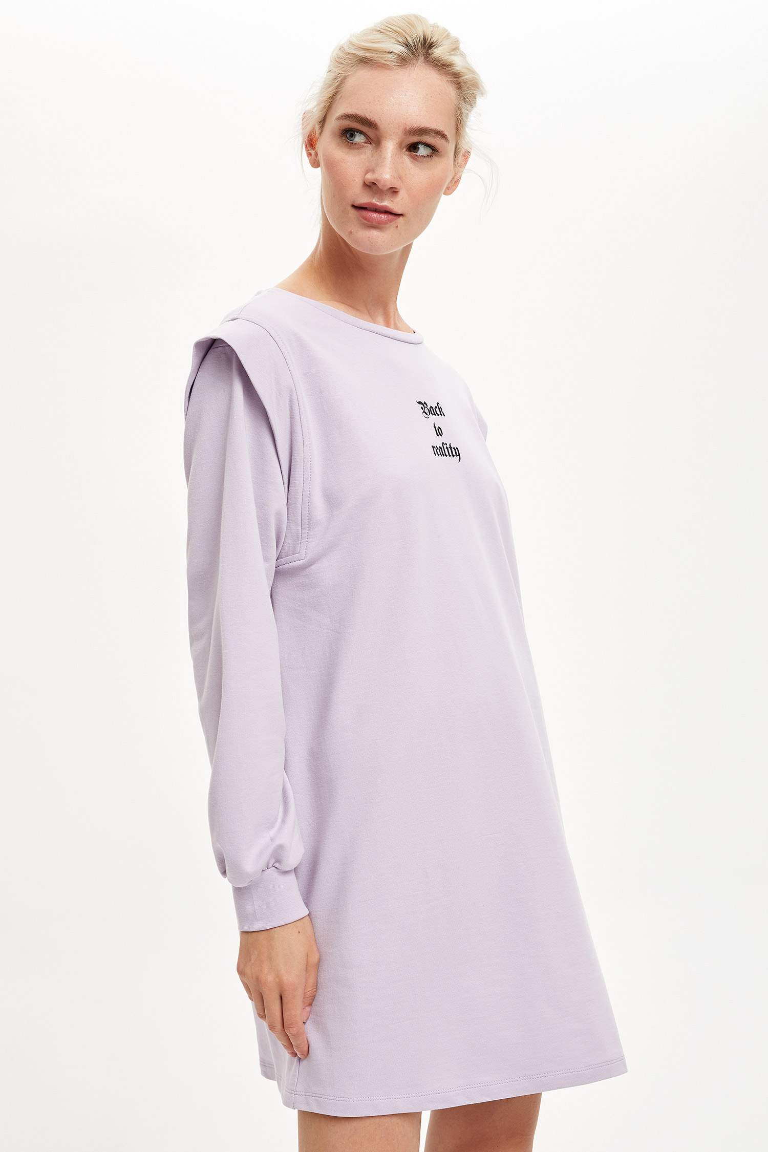 Slogan Baskılı Tunik Sweatshirt
