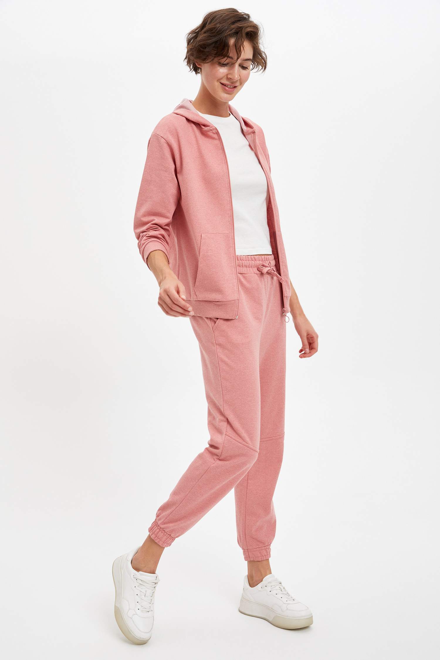 Kapüşonlu Kanguru Cepli Relax Fit Sweat Hırka