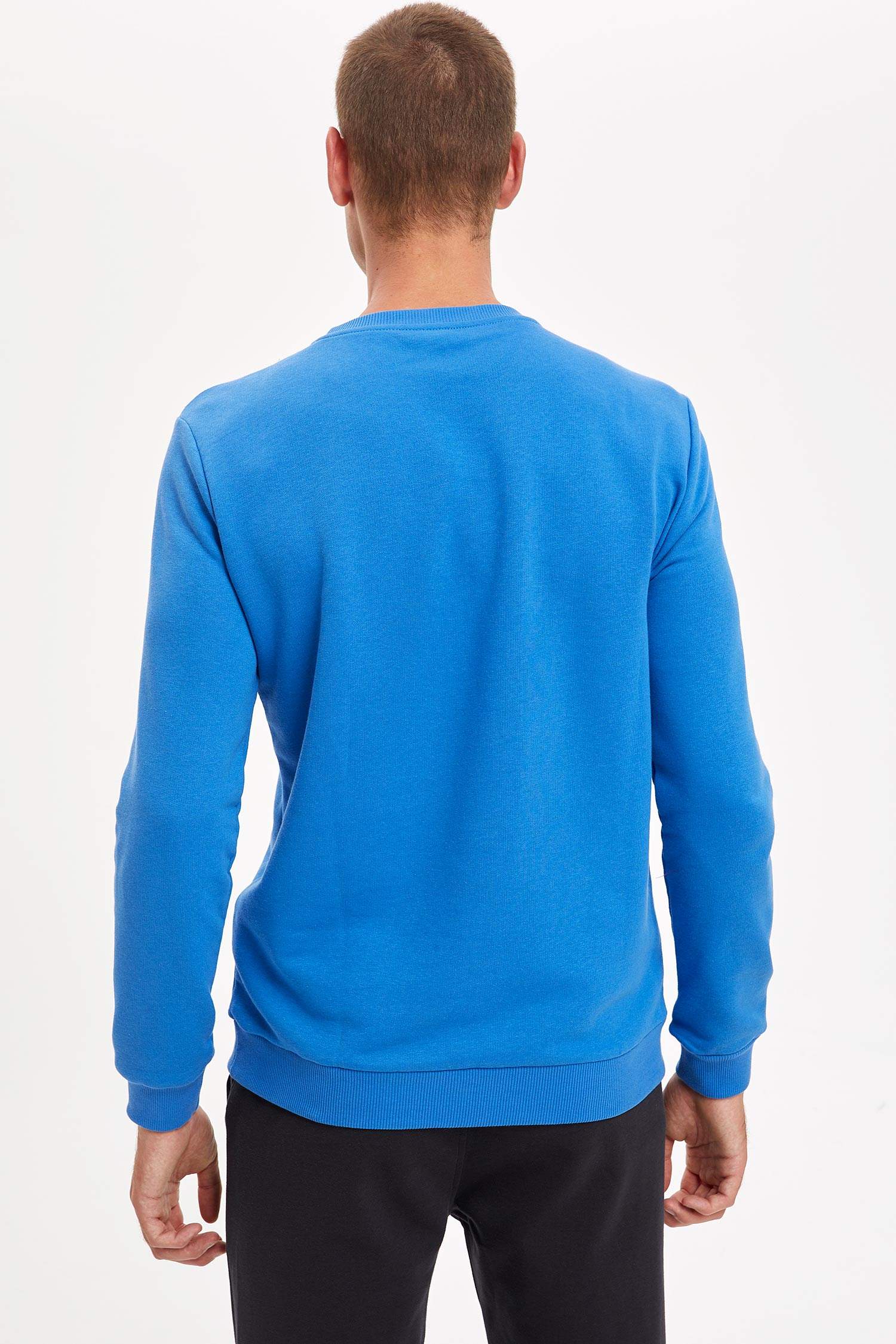 Berlin Baskılı Slim Fit Bisiklet Yaka Spor Sweatshirt