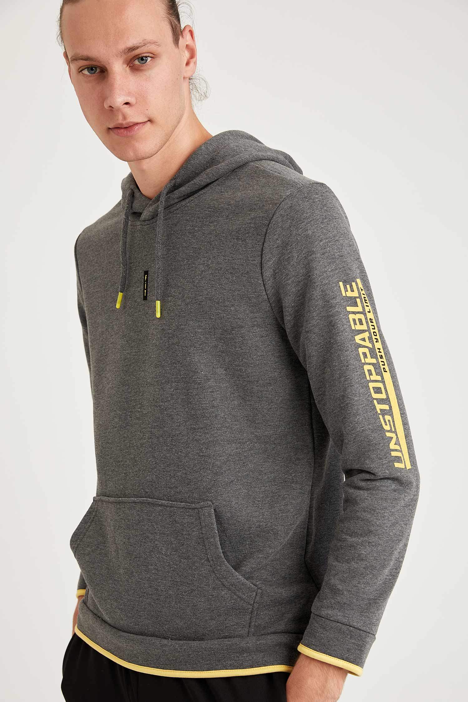 Defacto Fit Slim Fit İçi Yumuşak Tüylü Uzun Kollu Sweatshirt