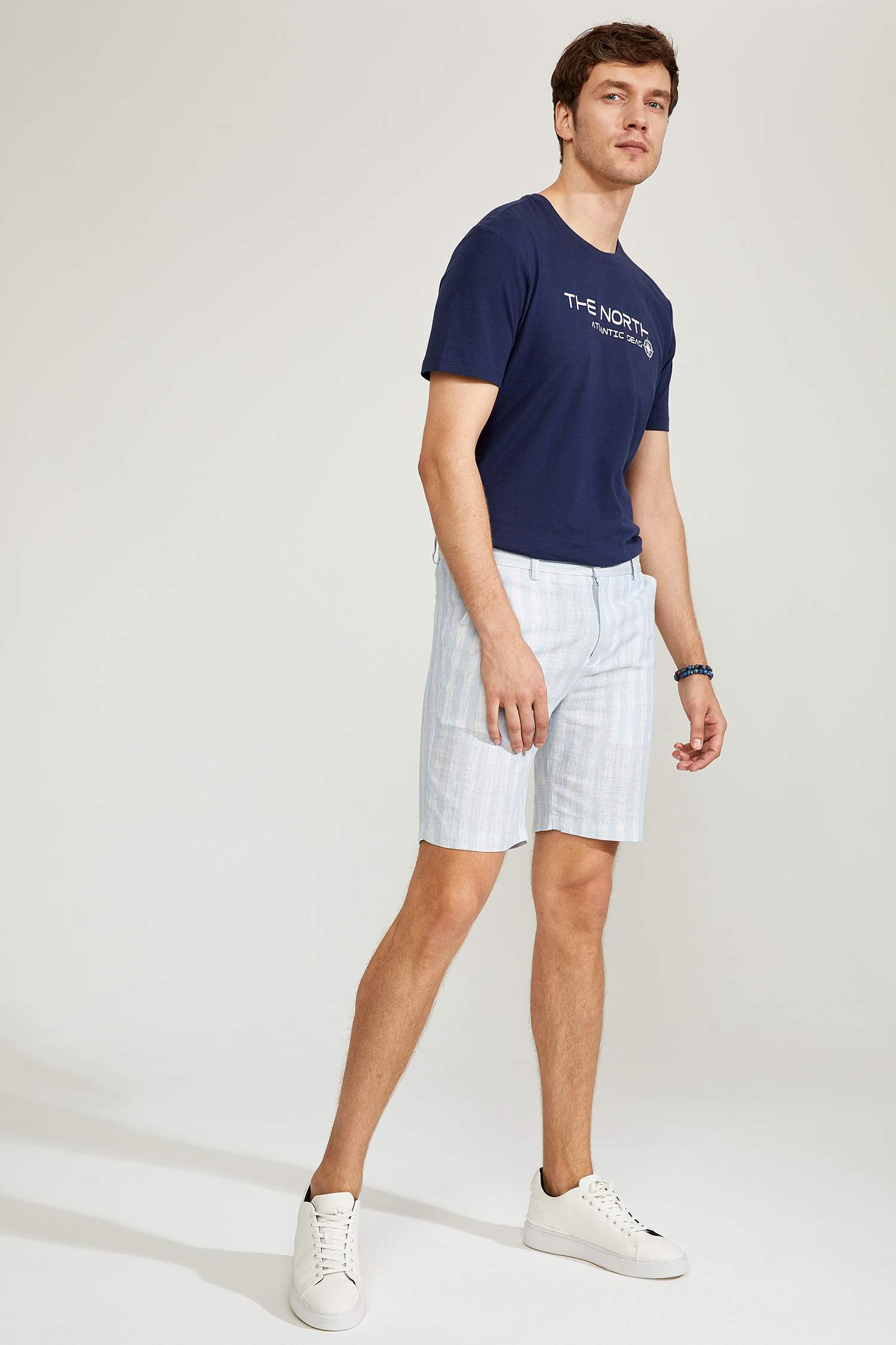 Keten Görünümlü Regular Fit Şort
