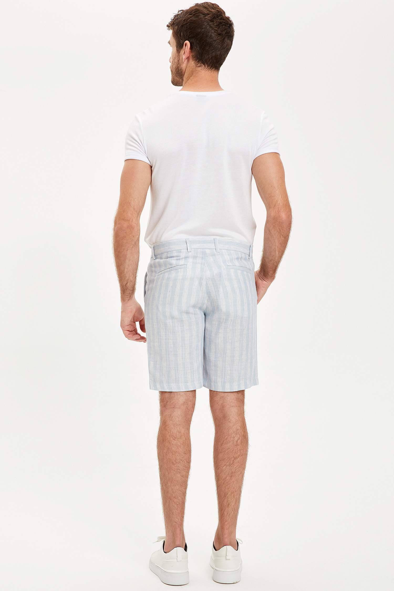 Keten Görünümlü Regular Fit Şort