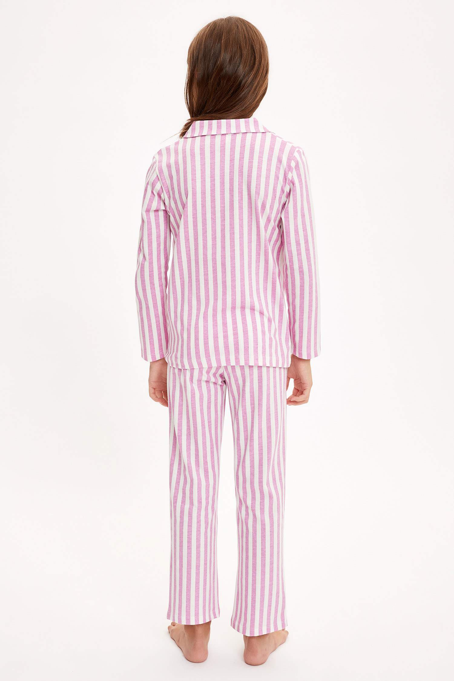 Kız Çocuk Çizgili Pijama Takımı