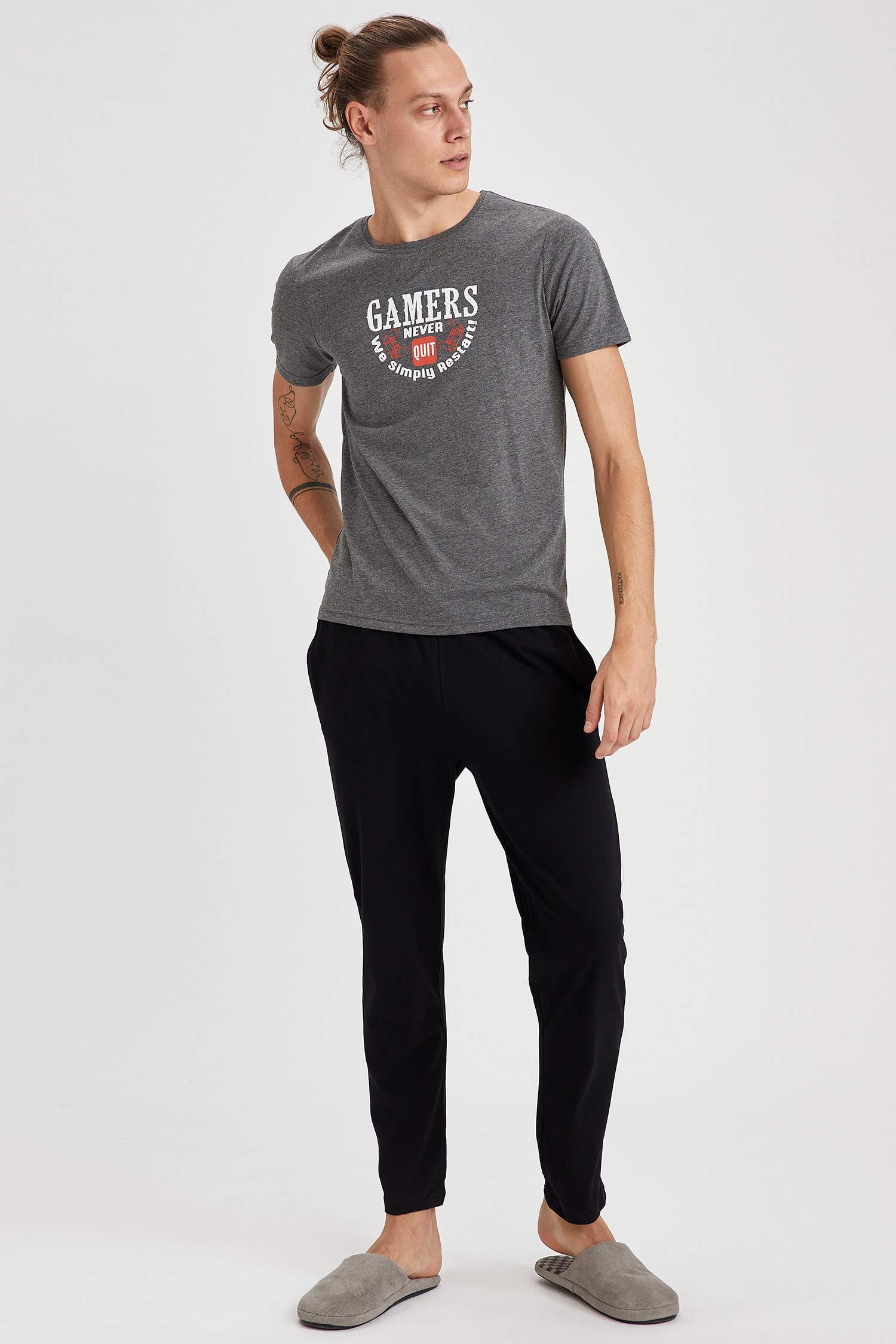 Defacto Fit Slim Fit Bisiklet Yaka 2'li Örme Takım